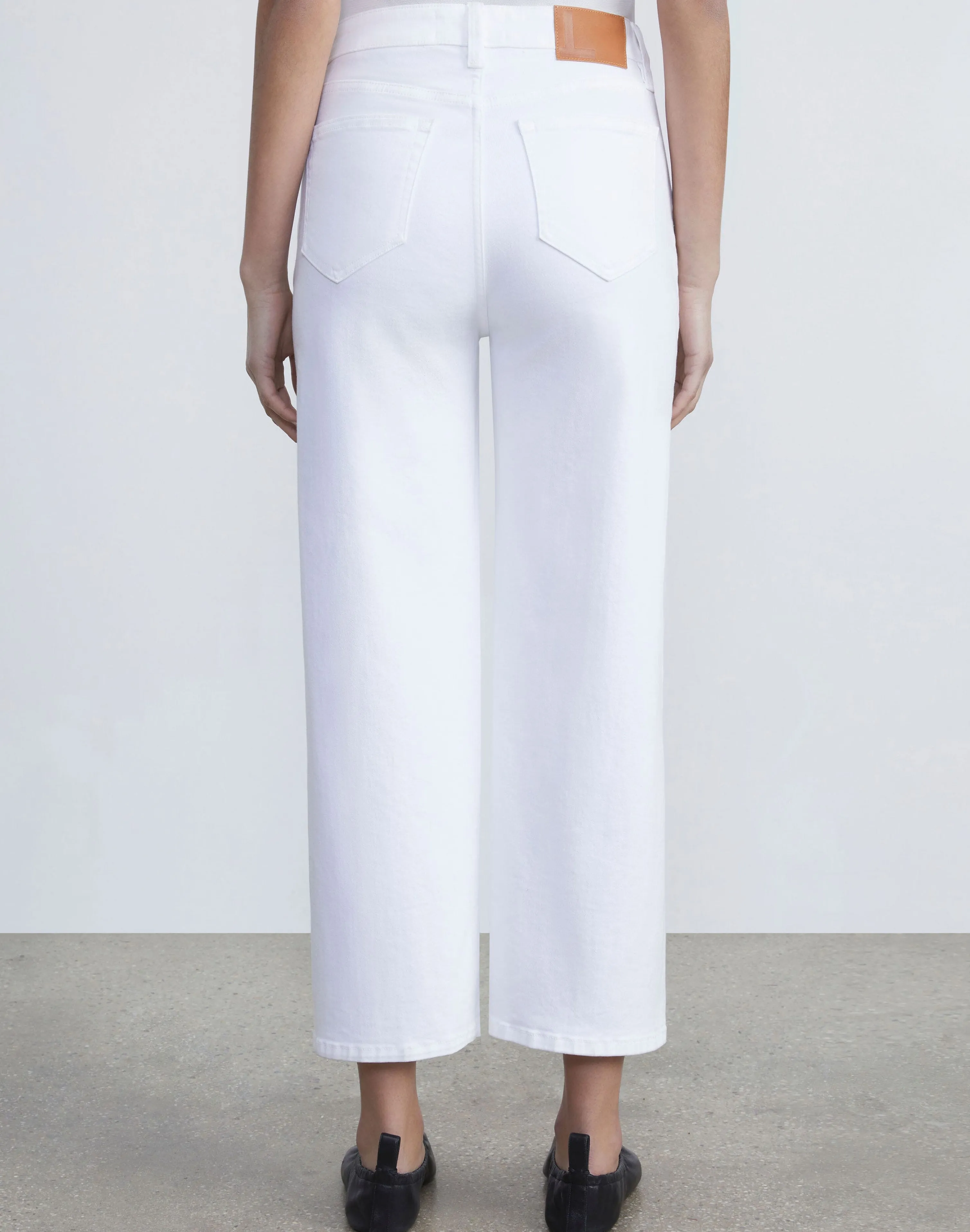 L148 Denim Wyckoff Wide-Leg Cropped Jean