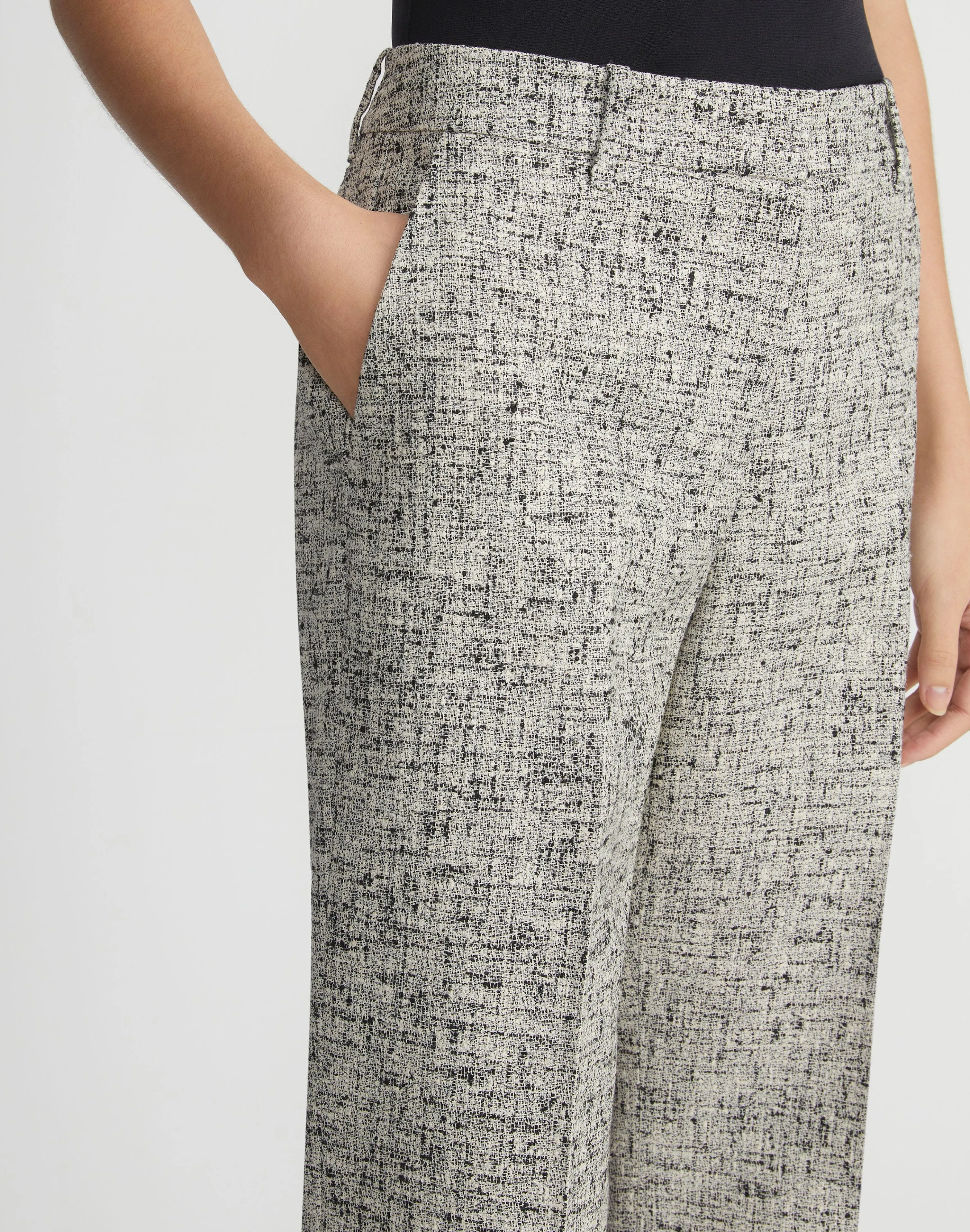 Linen-Cotton Bouclé Tweed Gates Pant