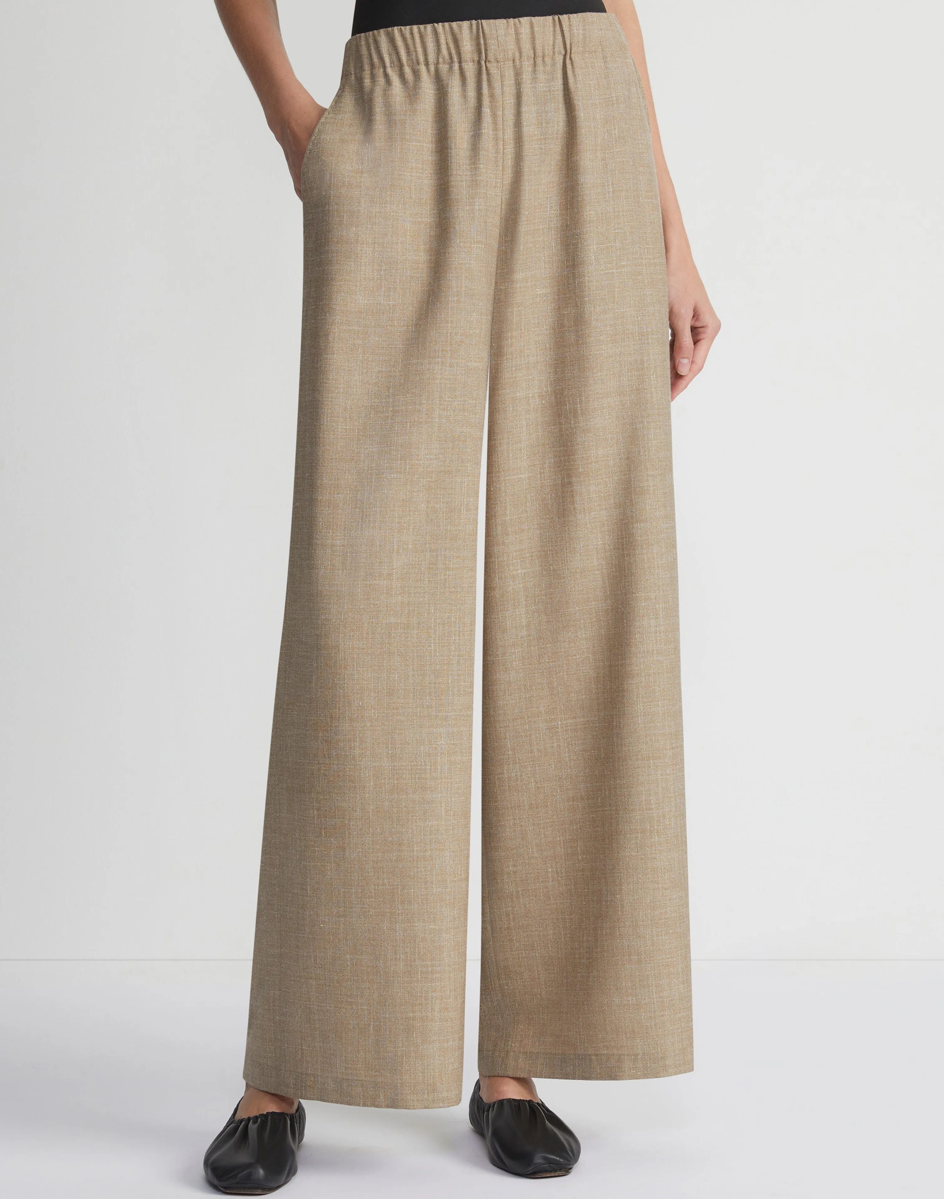 Virgin Wool Silk-Linen Riverside Pant