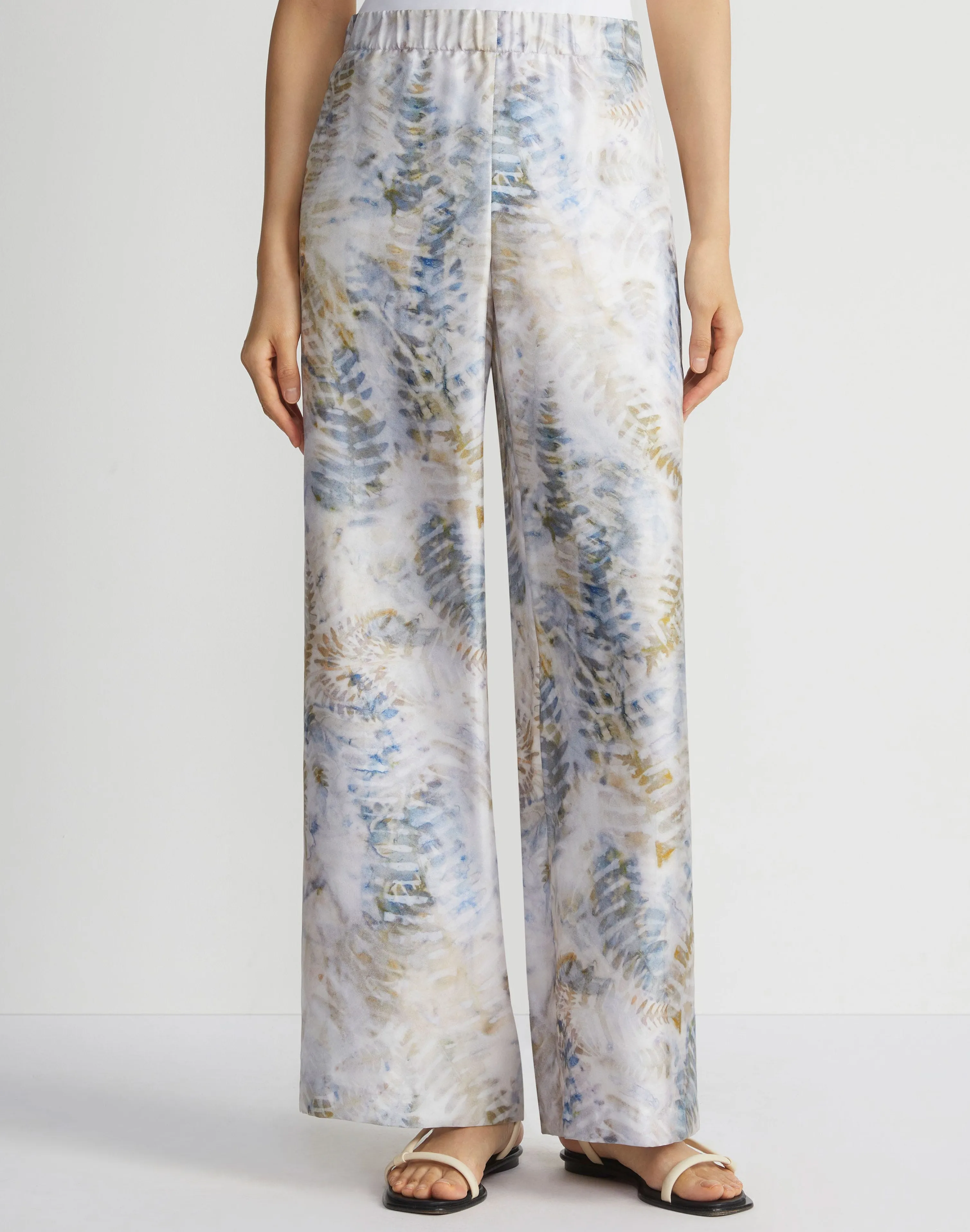 Eco Fern Print Silk Twill Riverside Pant