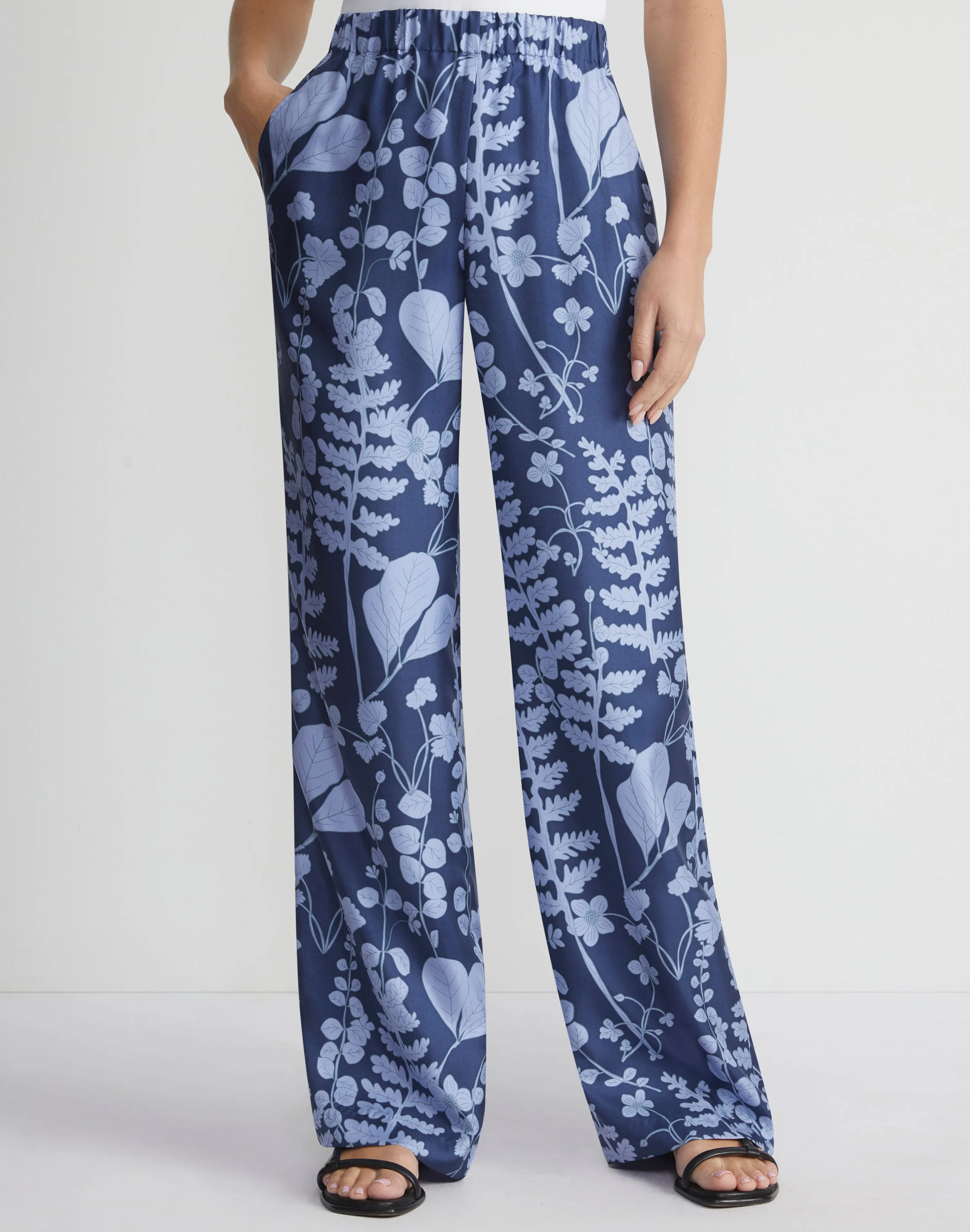Flora Print Silk Twill Perry Pant