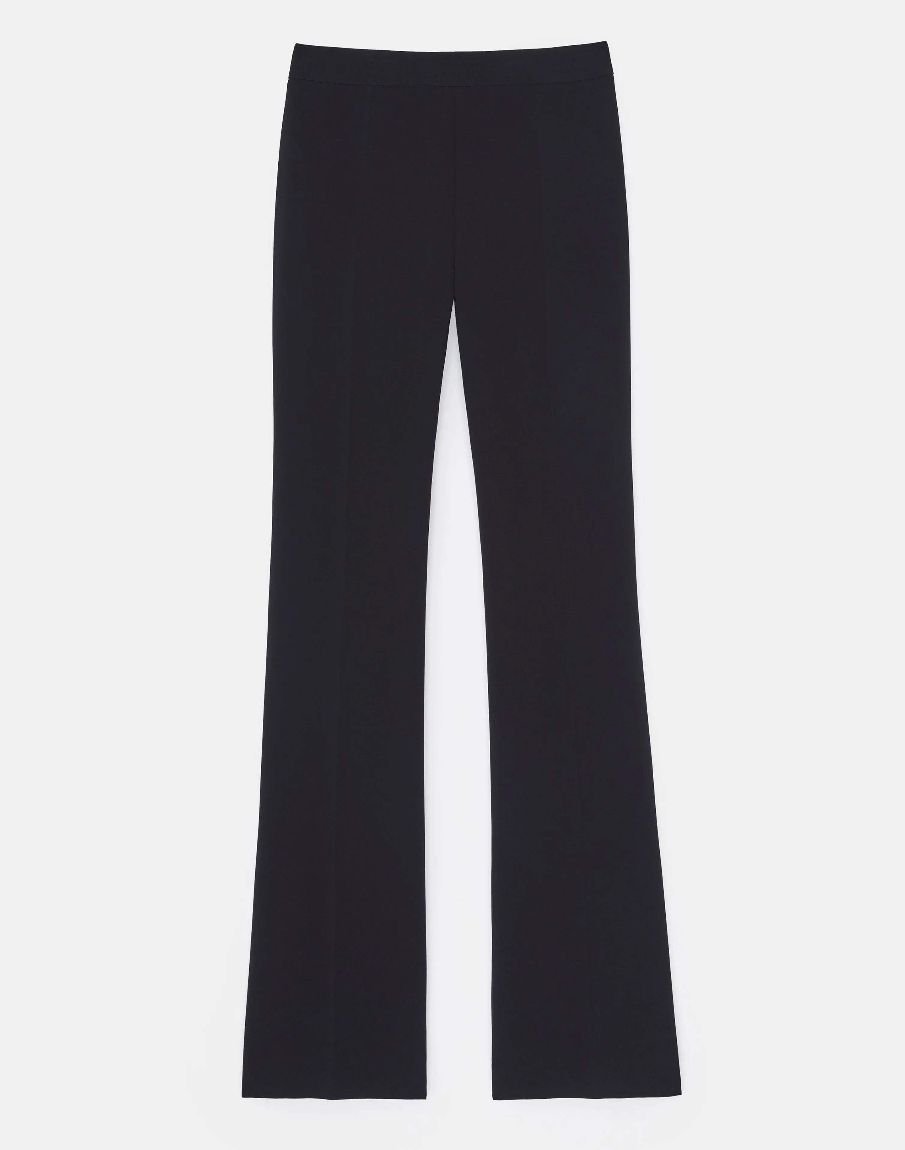Finesse Crepe Gates Side-Zip Flared Pant