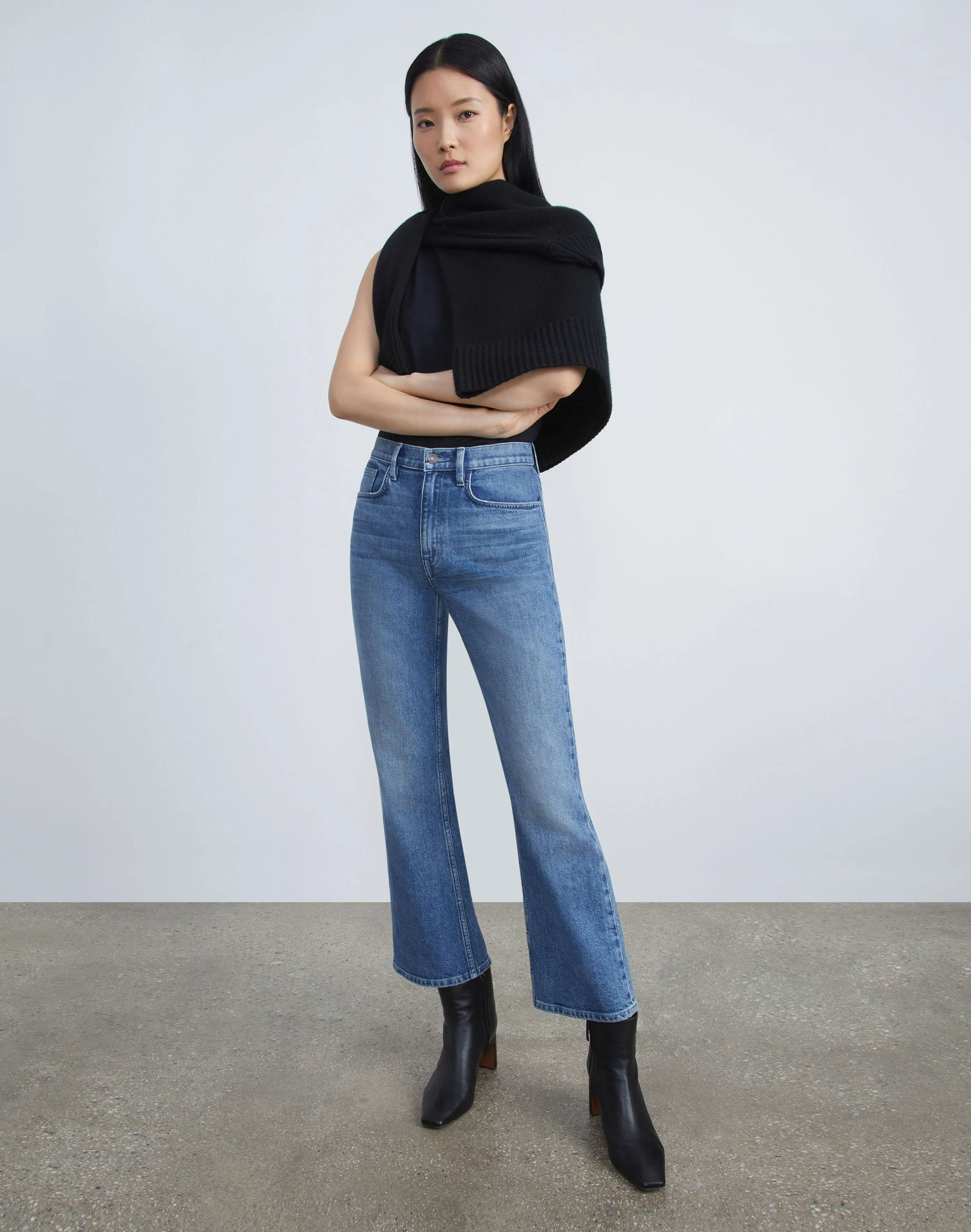 L148 Denim Mott Flared Ankle Jean