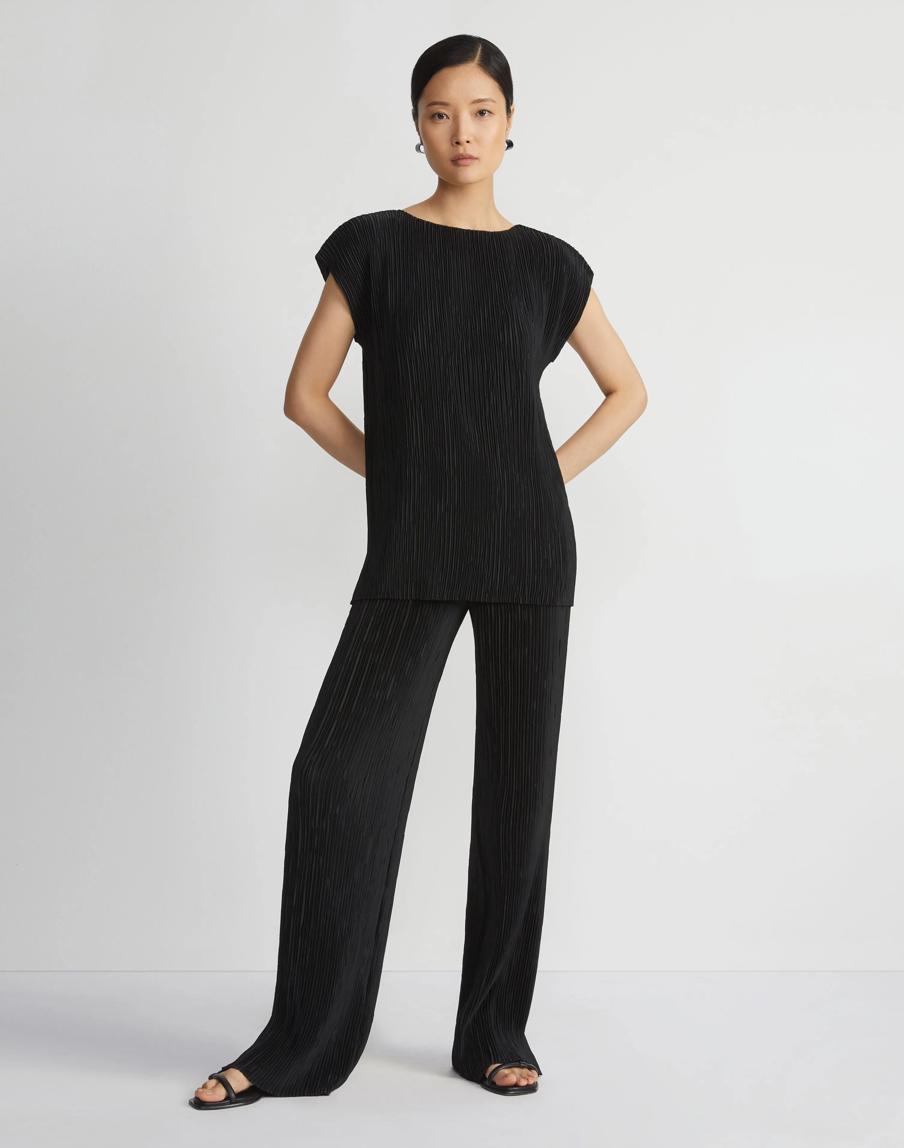 Recycled Poly Satin Plissé Parkside Pant