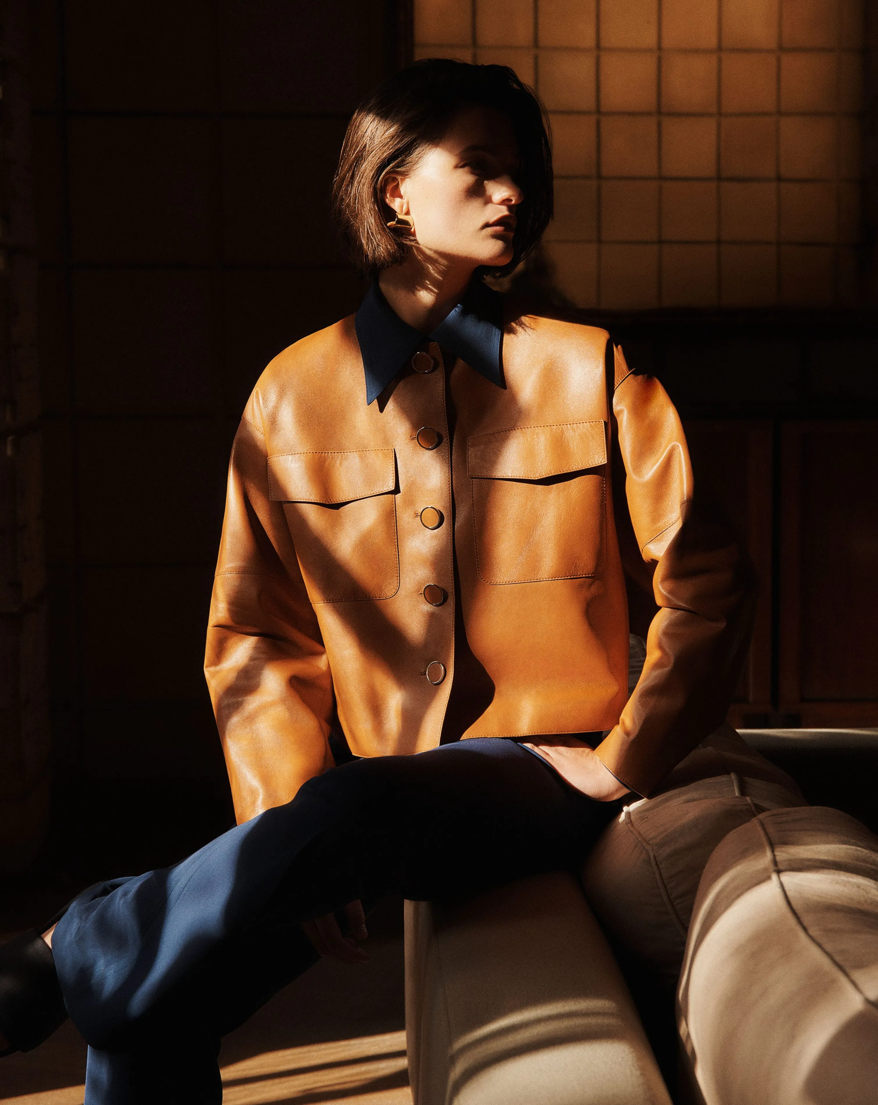 Nappa Leather Quilted Jacket