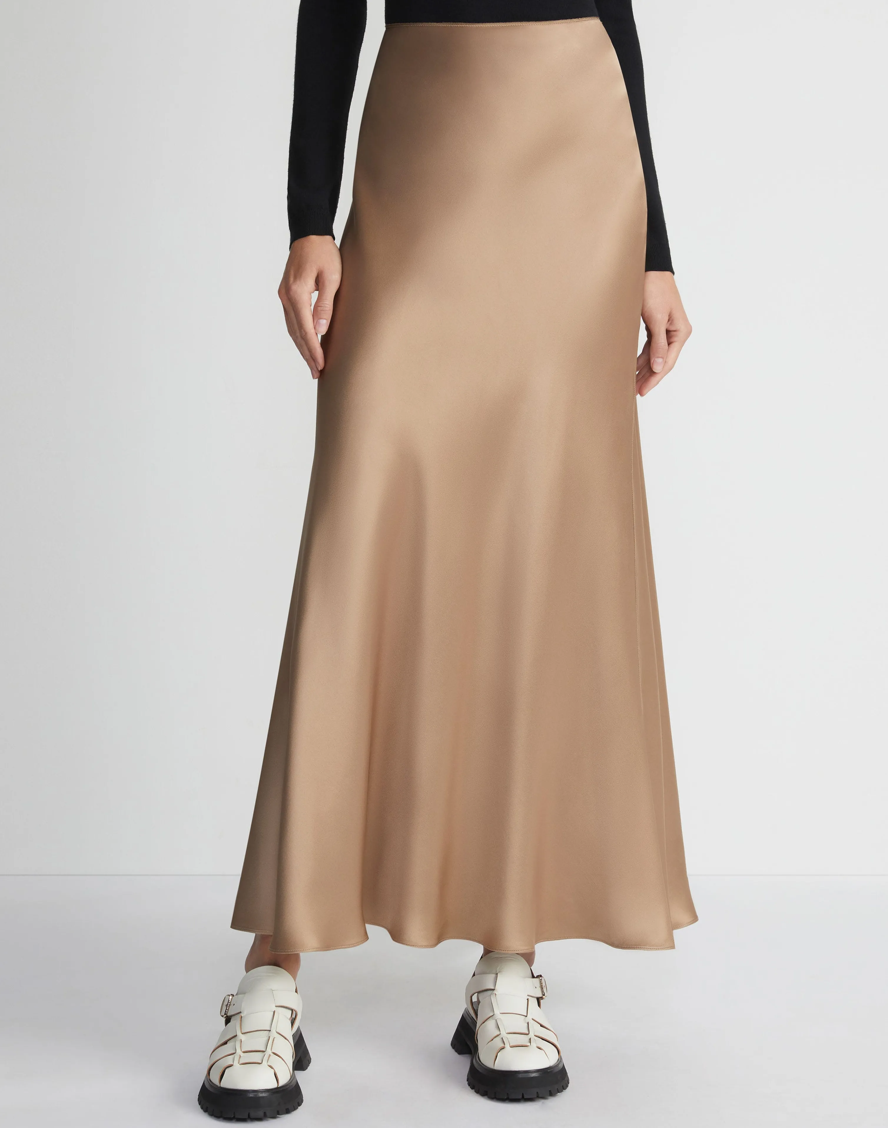 Satin Bias Maxi Skirt