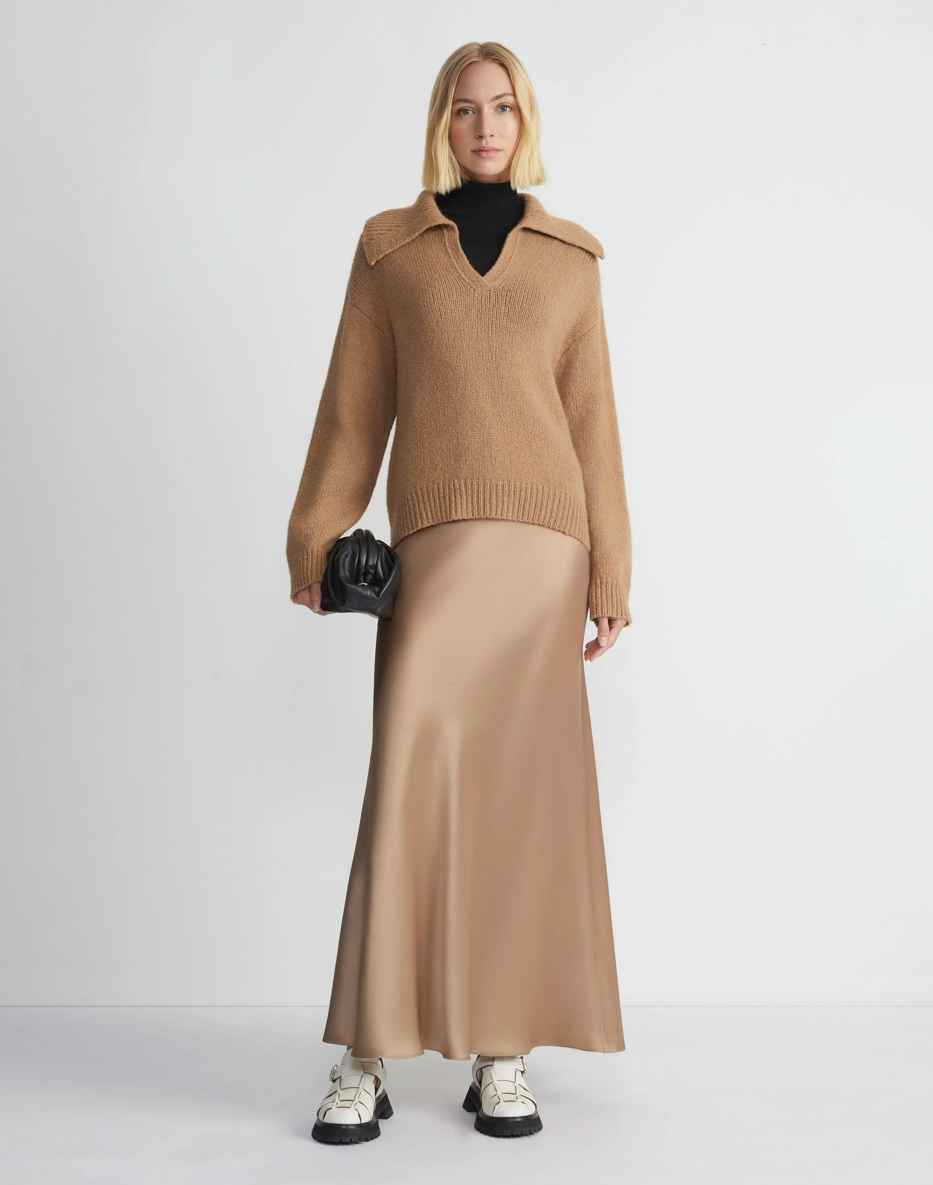 Satin Bias Maxi Skirt