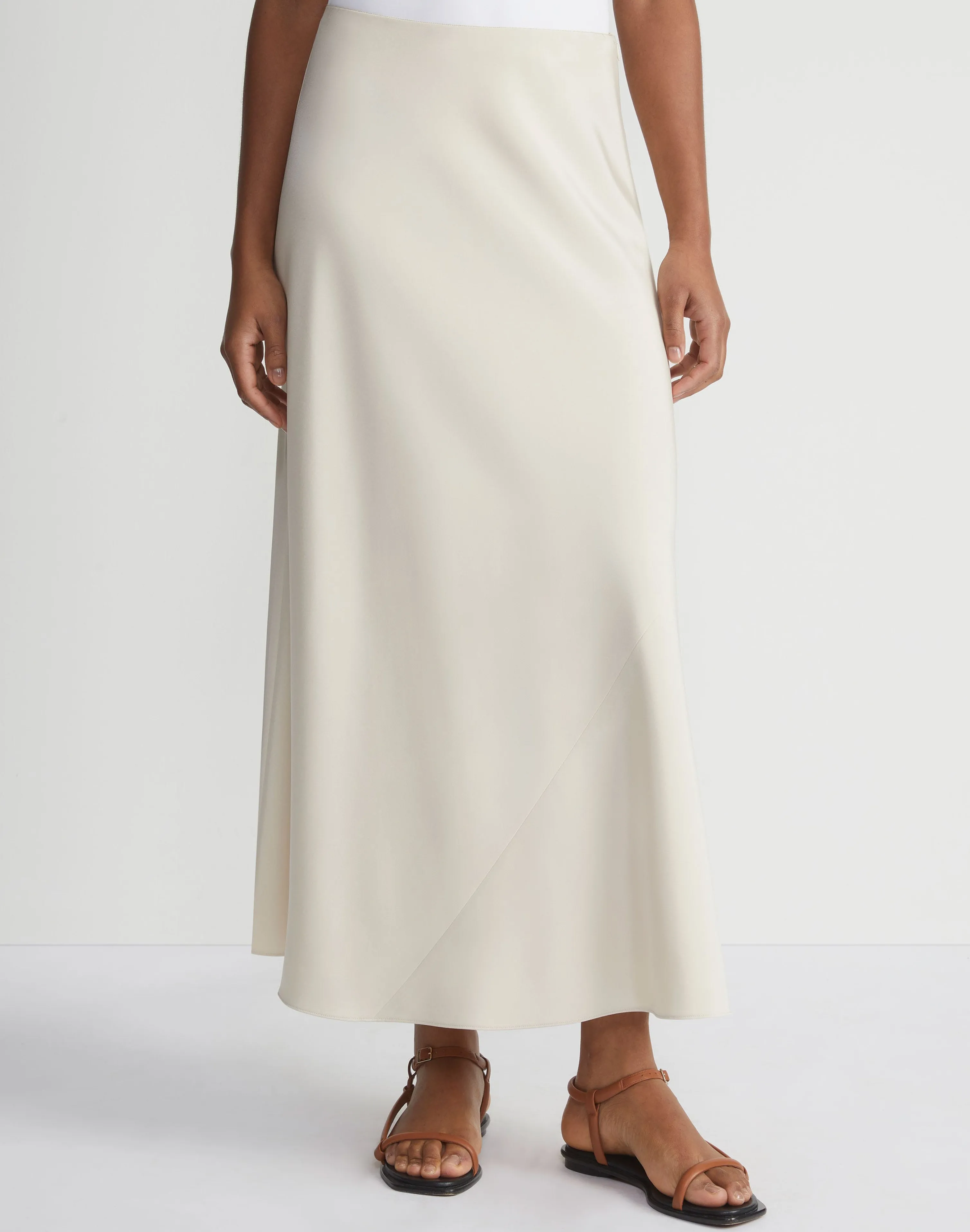 Organic Silk Stretch Crepe De Chine Bias Skirt