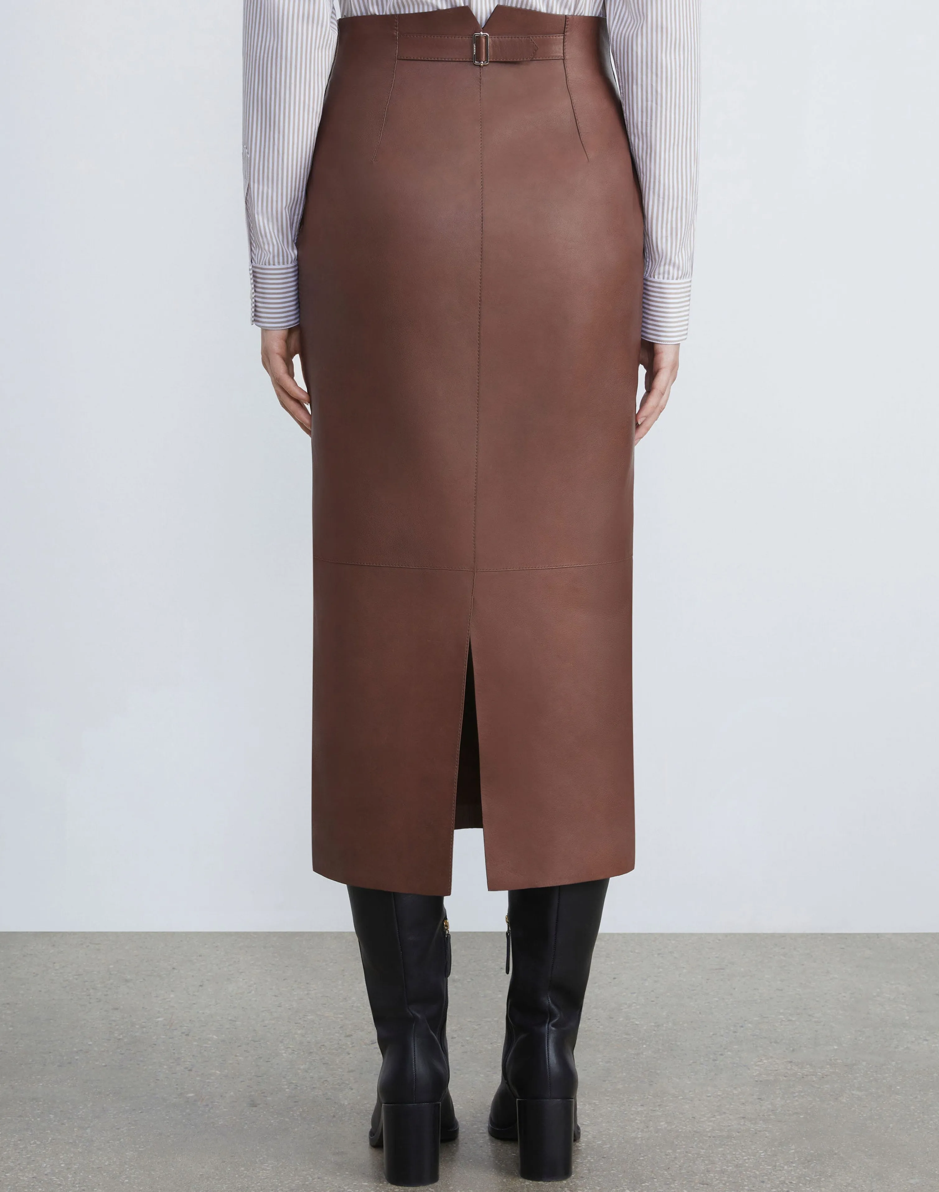 Lambskin Leather Pencil Skirt