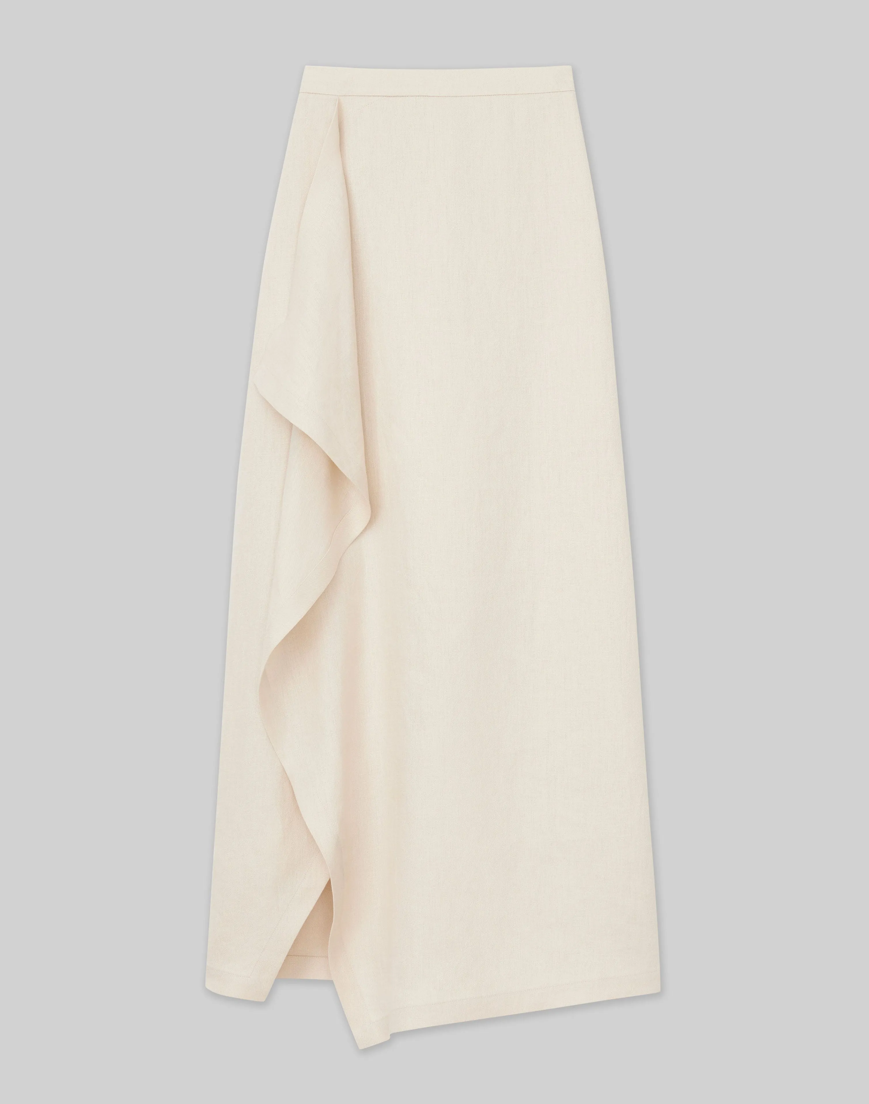 Linen Drape Front Skirt