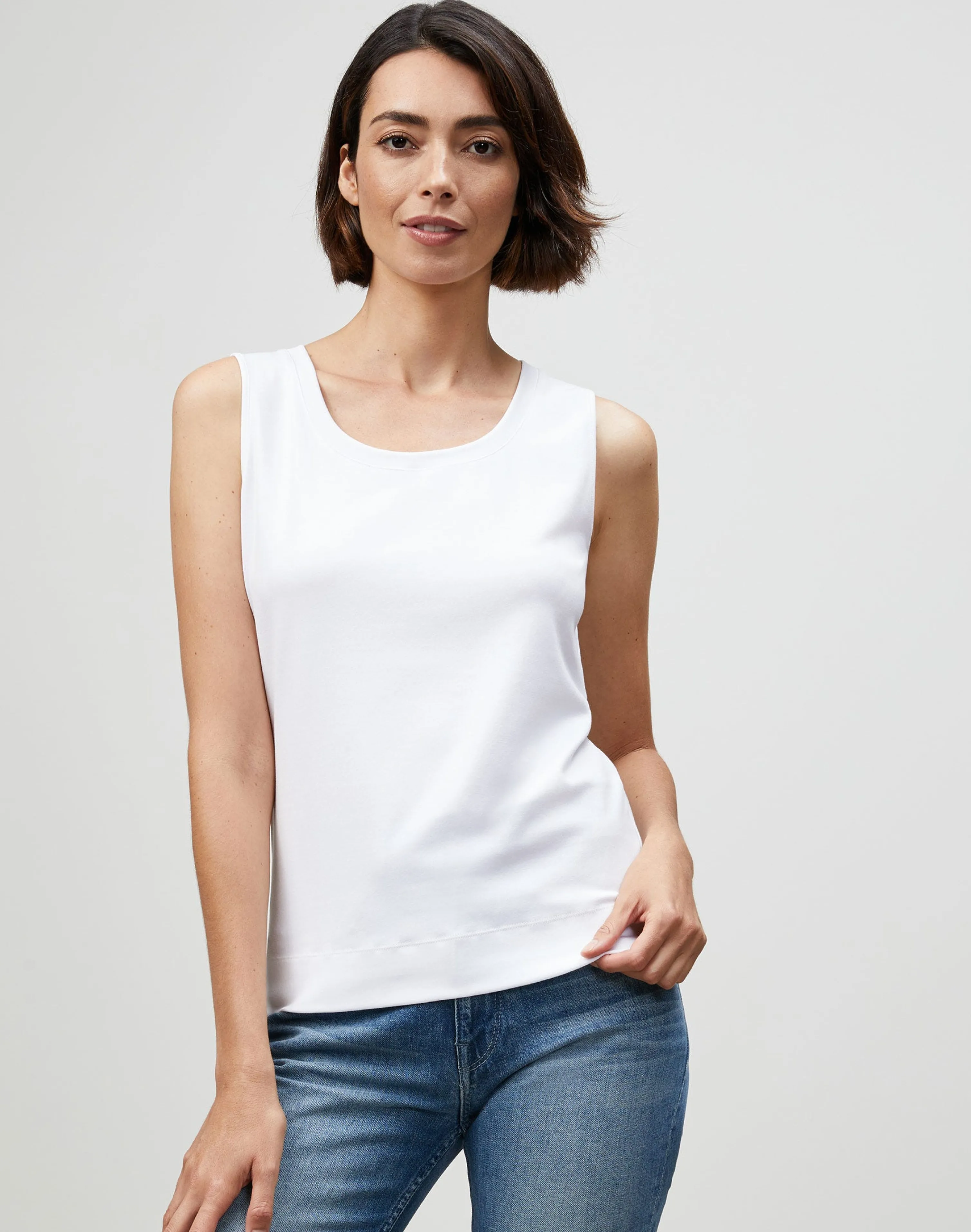 Cotton Rib Scoop Neck Tank