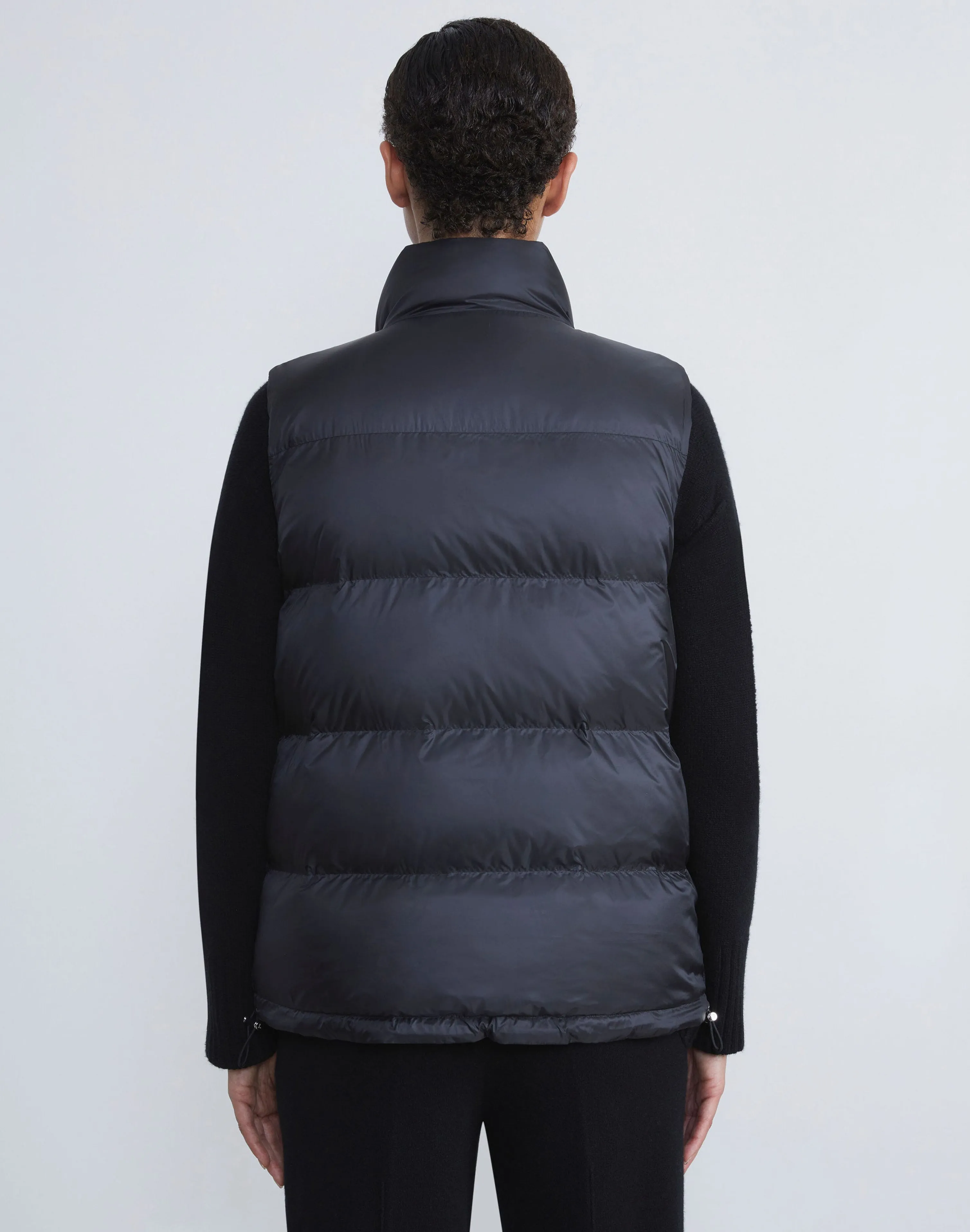 Wool Knit & Quilted Down Reversible Vest