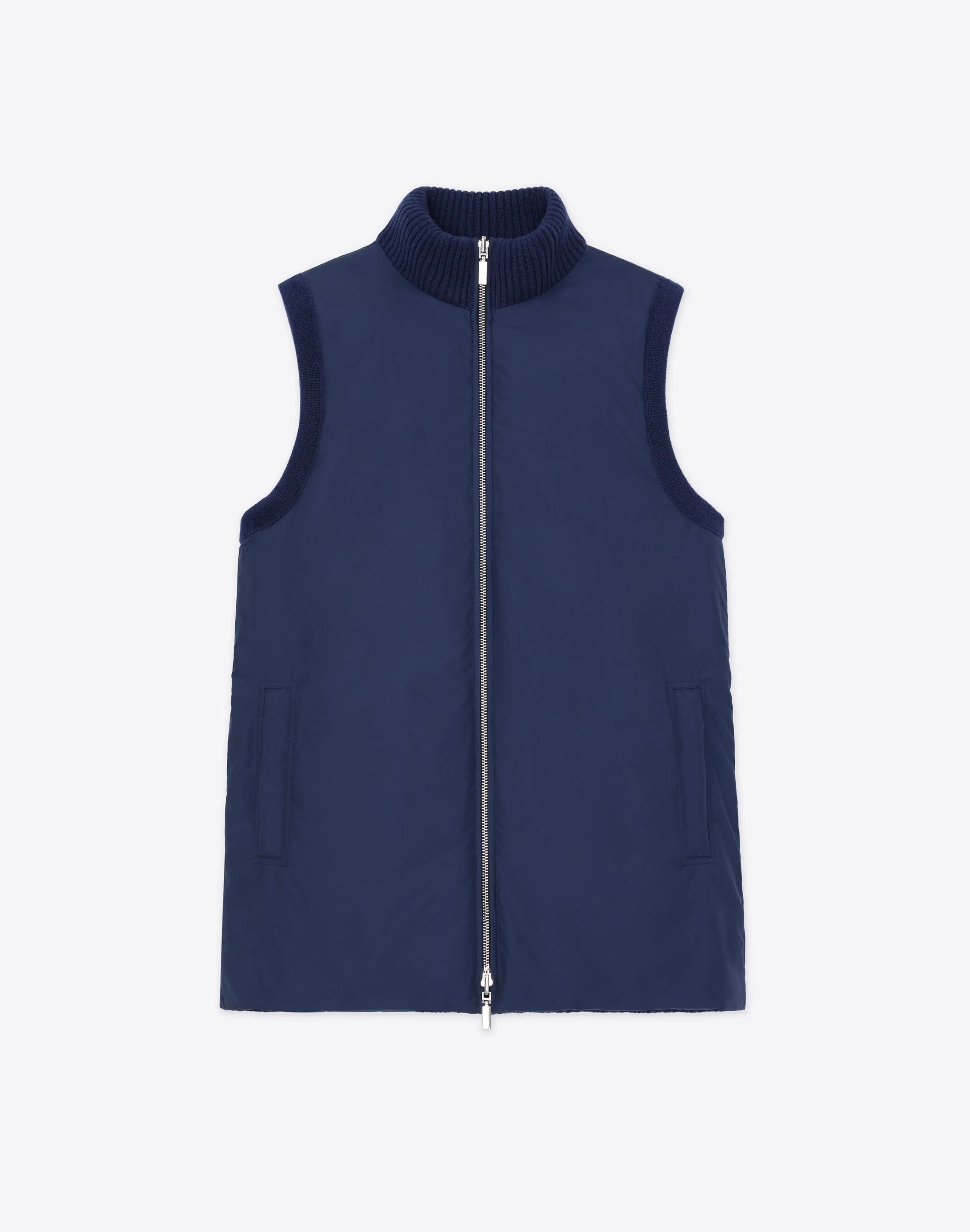 Wool Knit & Recycled Poly Quilted Reversible Vest