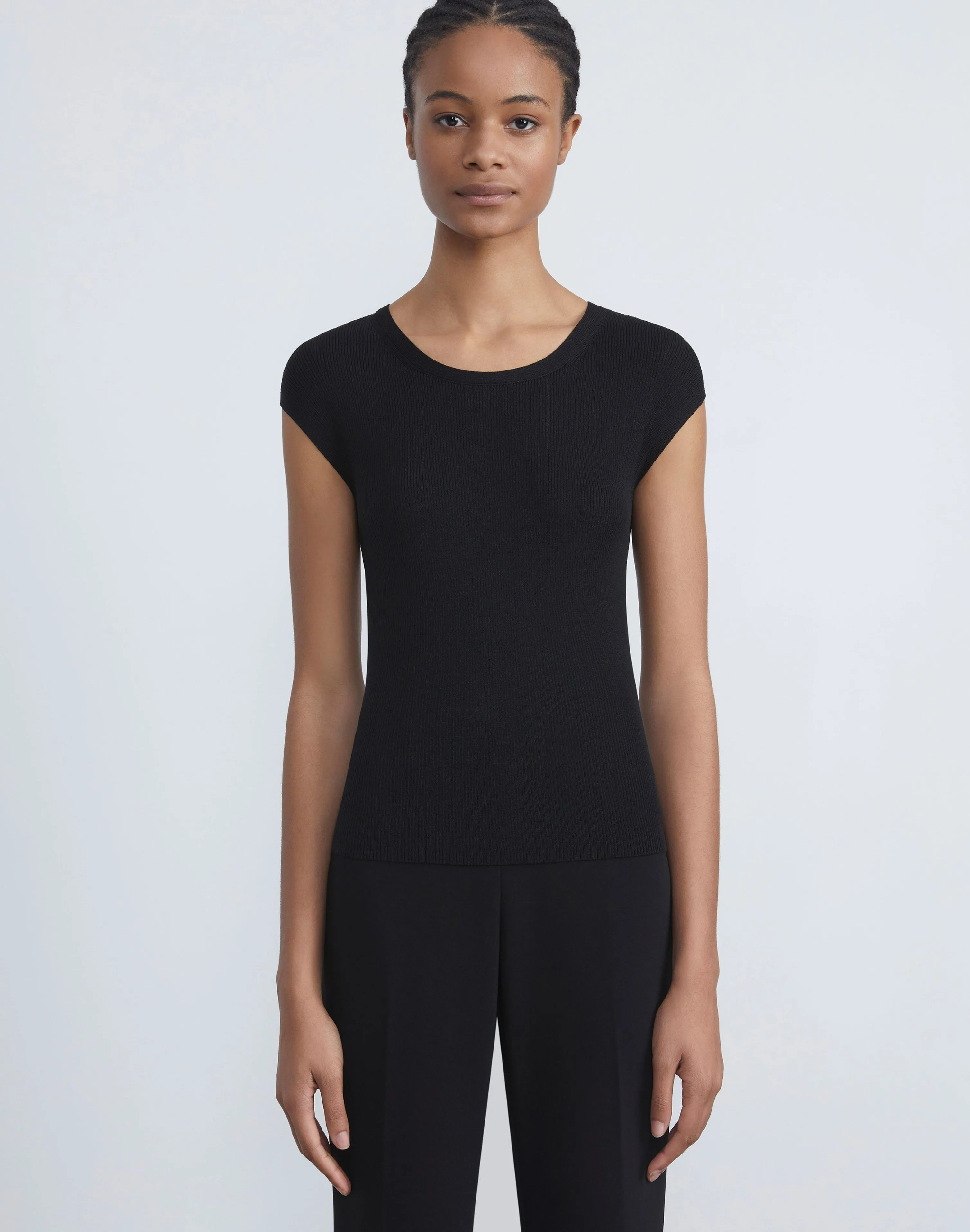 Finespun Voile Ribbed Cap Sleeve Top
