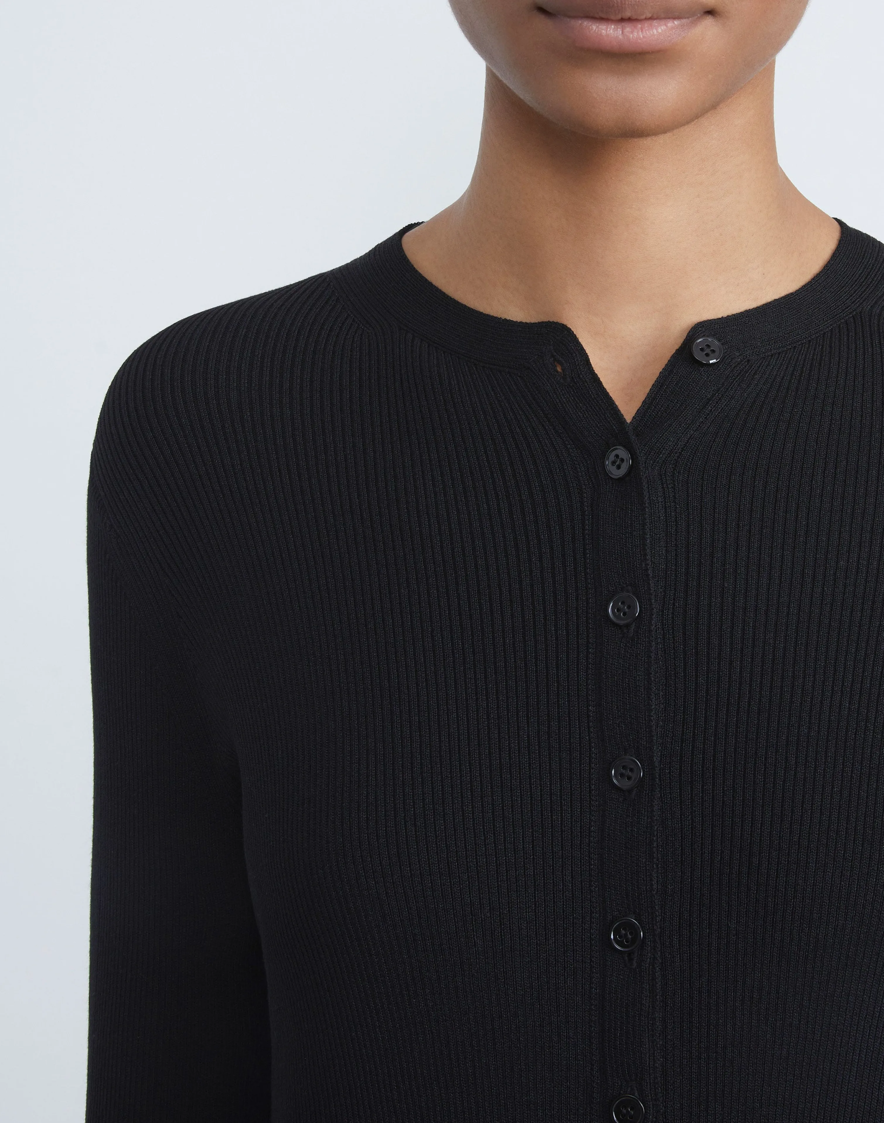 Finespun Voile Ribbed Long Cardigan