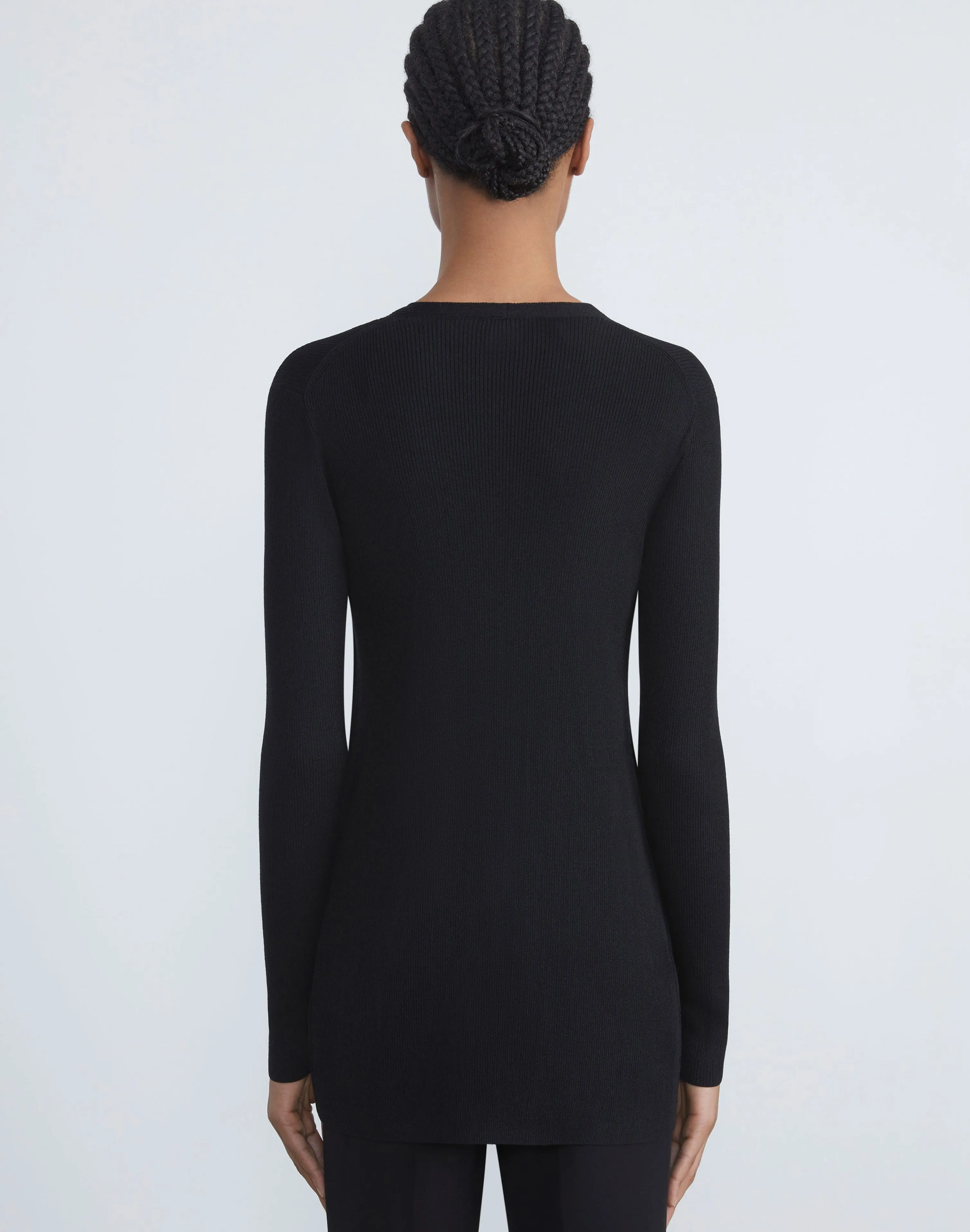 Finespun Voile Ribbed Long Cardigan