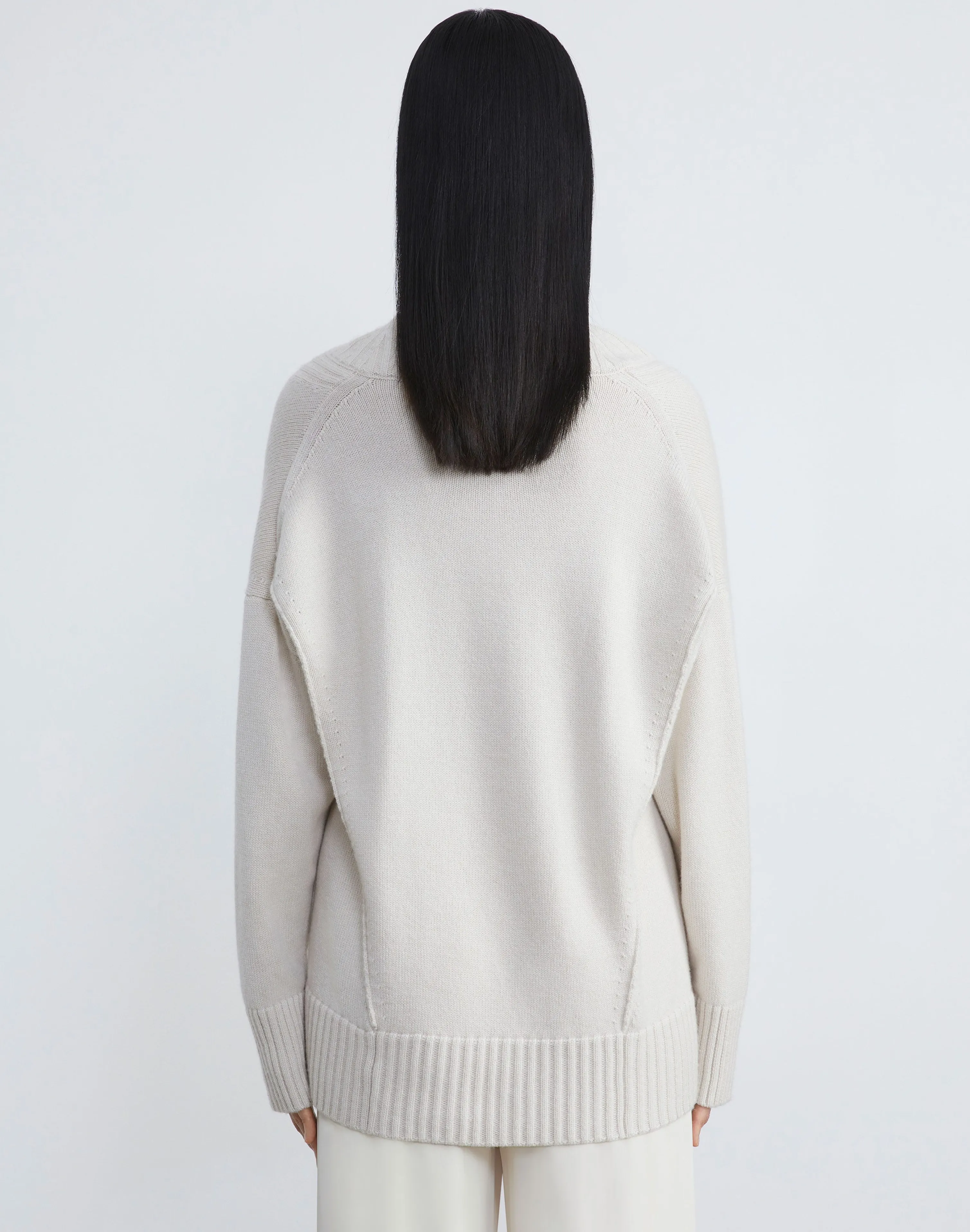 Cashmere Ribbed V-Neck Sweater