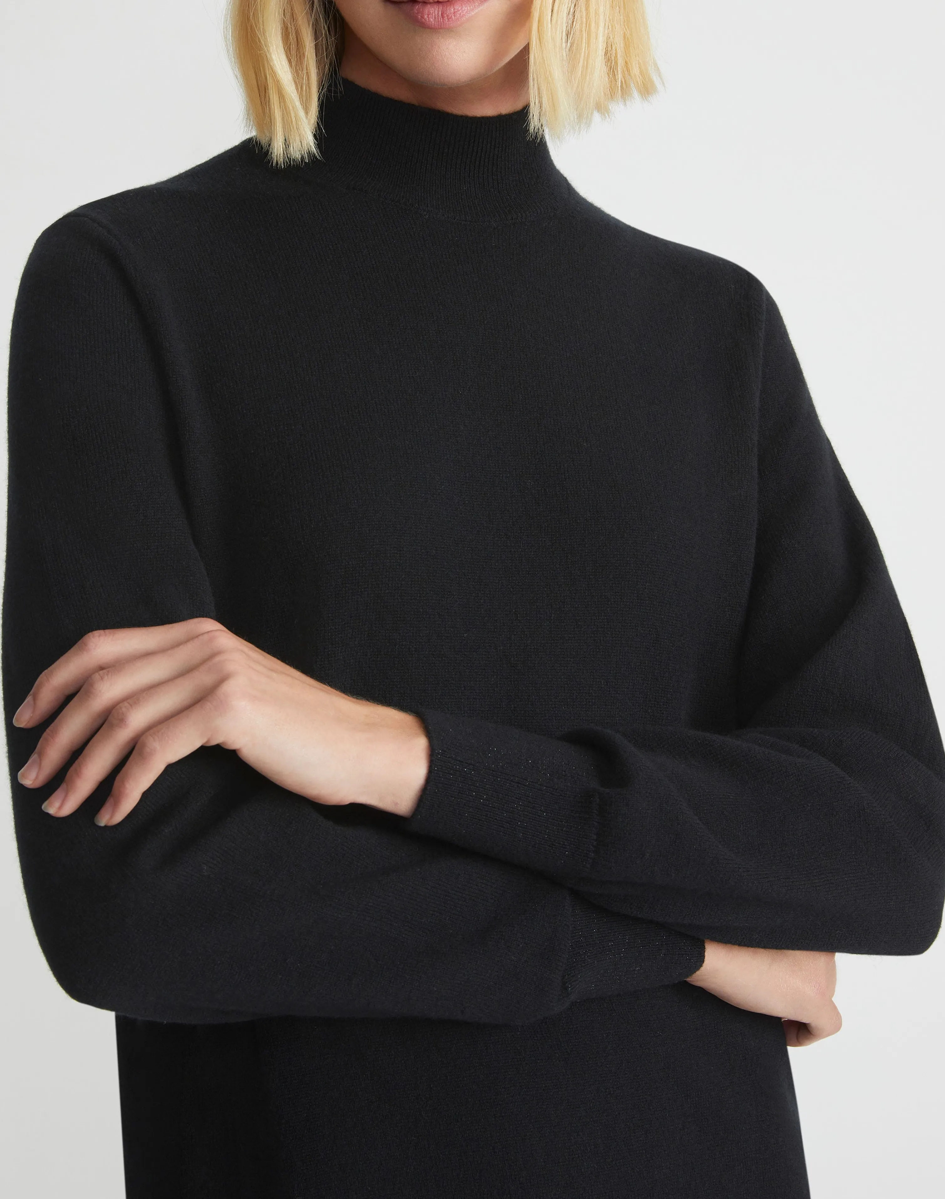 Cashmere Blouson Sleeve Dress