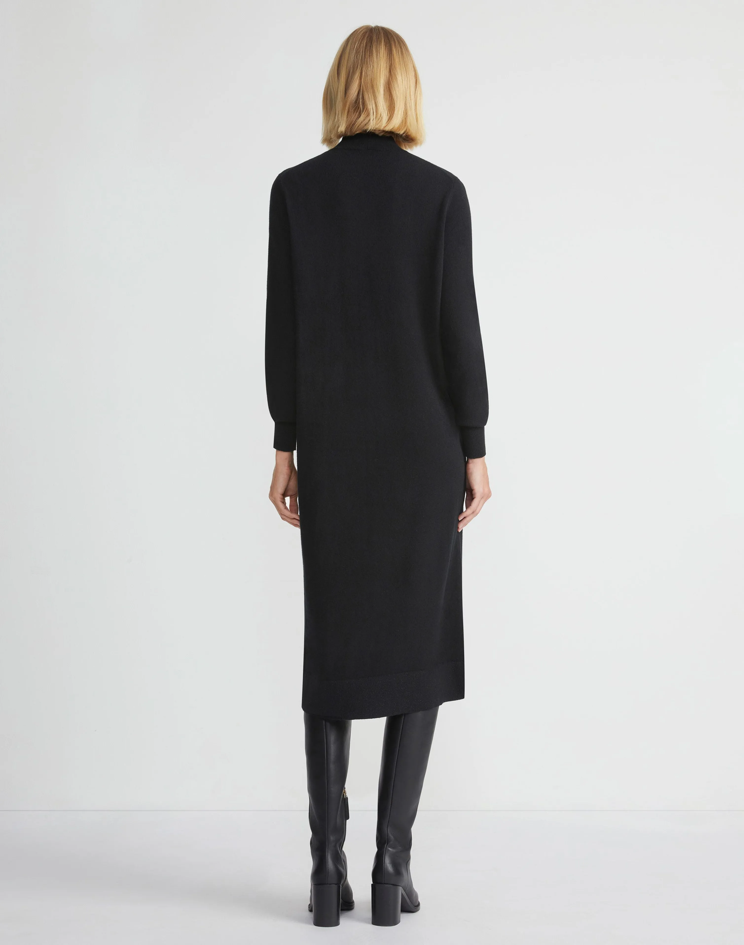 Cashmere Blouson Sleeve Dress