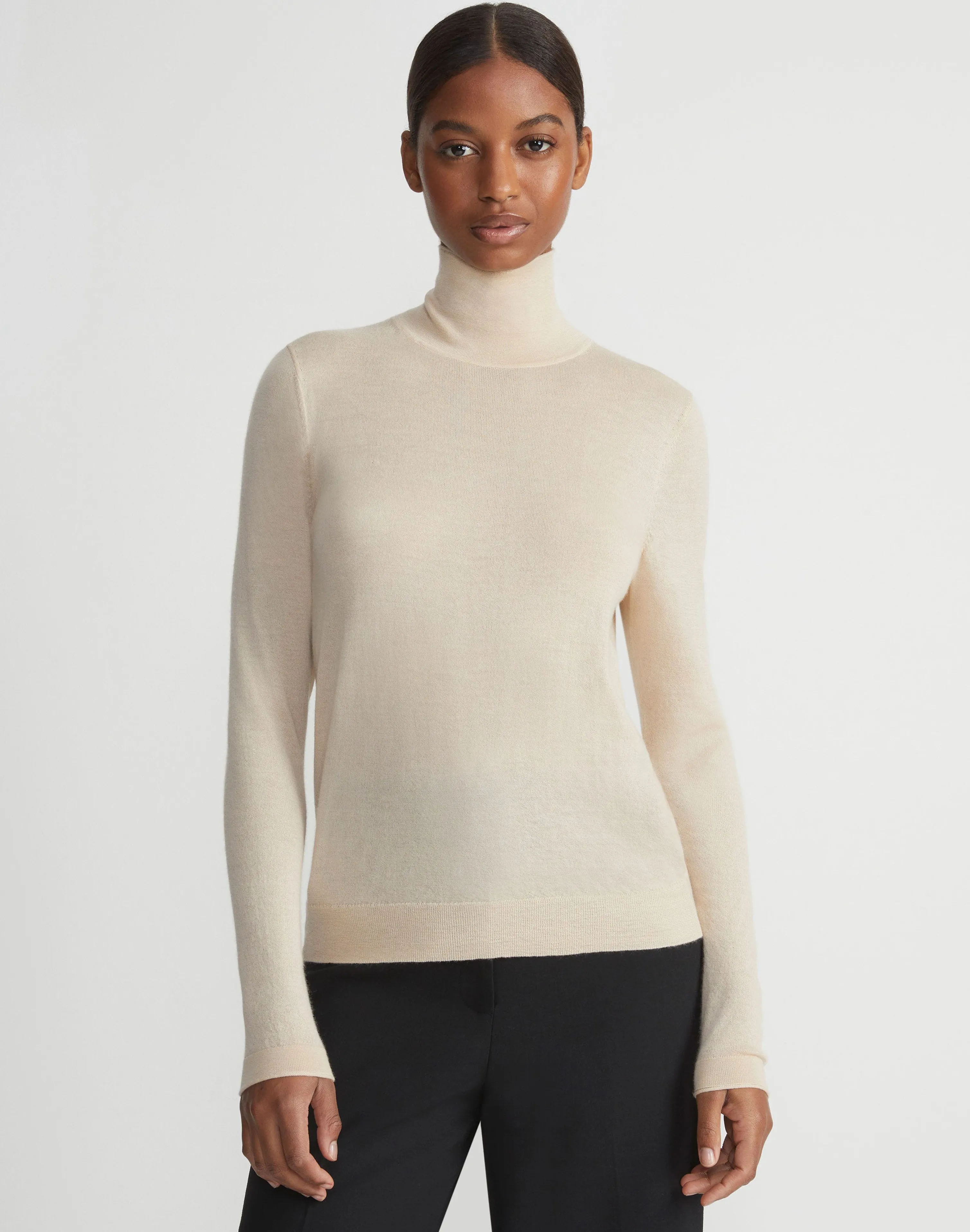 Fine Gauge Cashmere Stand Collar Sweater