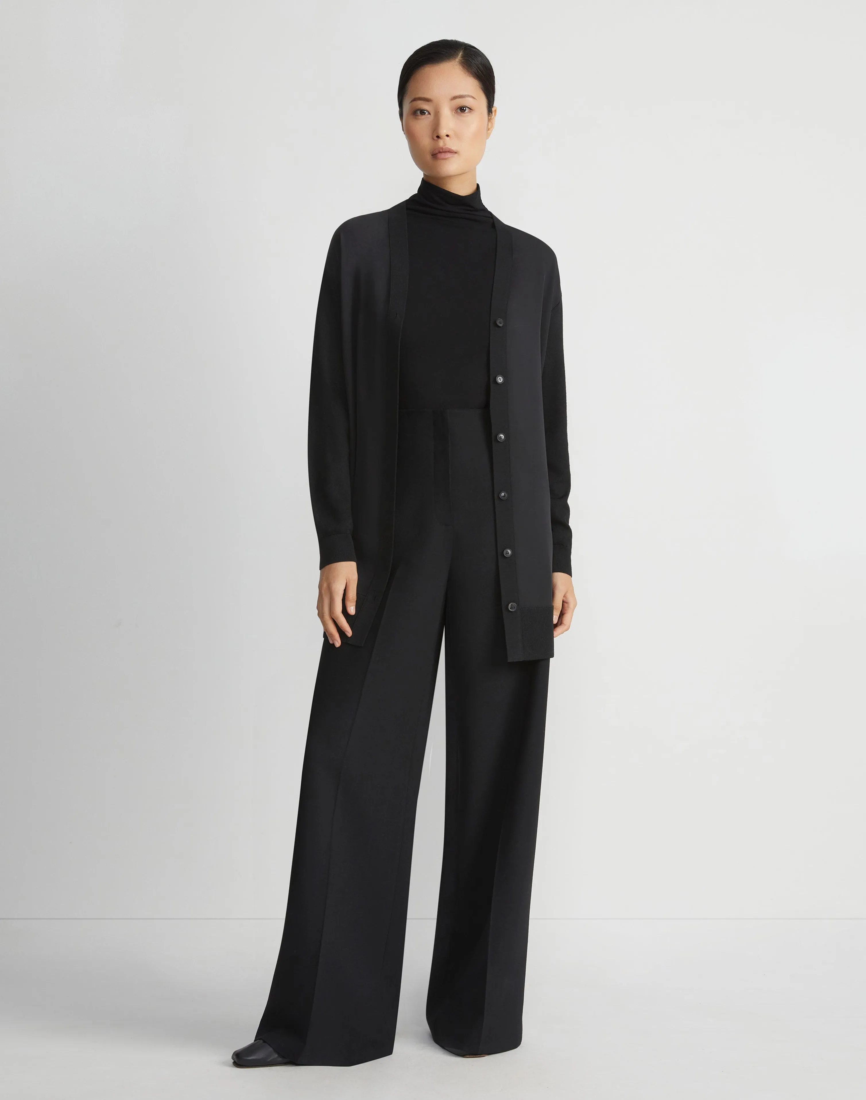 Responsible Fine Gauge Merino & Organic Silk Georgette Cardigan