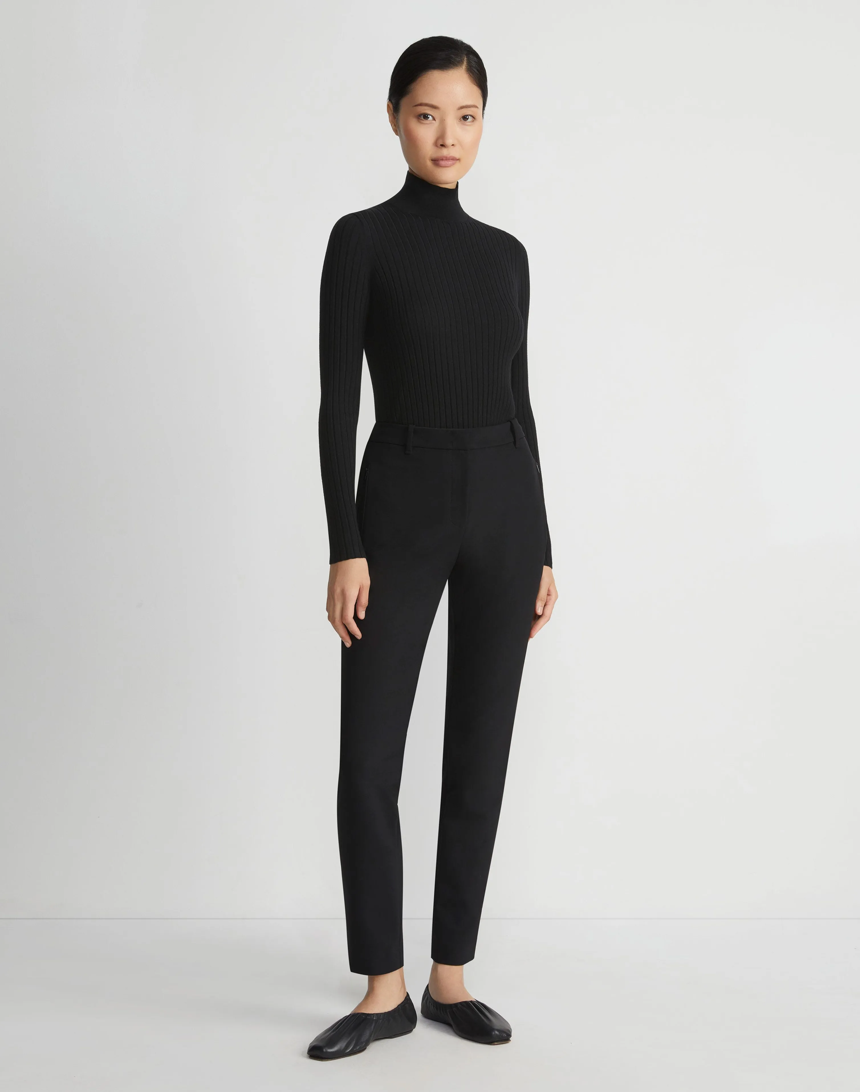 Responsible Fine Gauge Merino Ribbed Mockneck Sweater