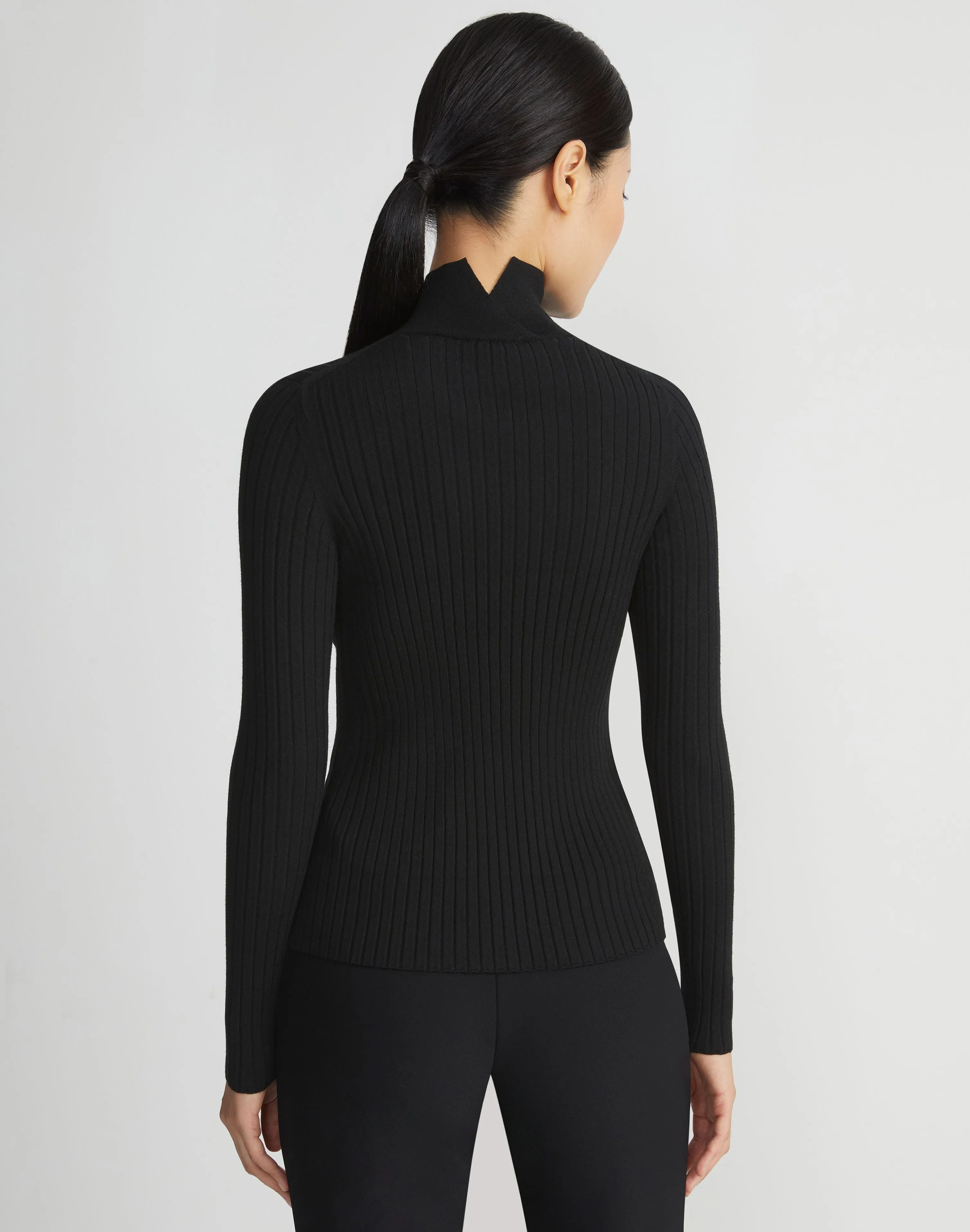 Responsible Fine Gauge Merino Ribbed Mockneck Sweater