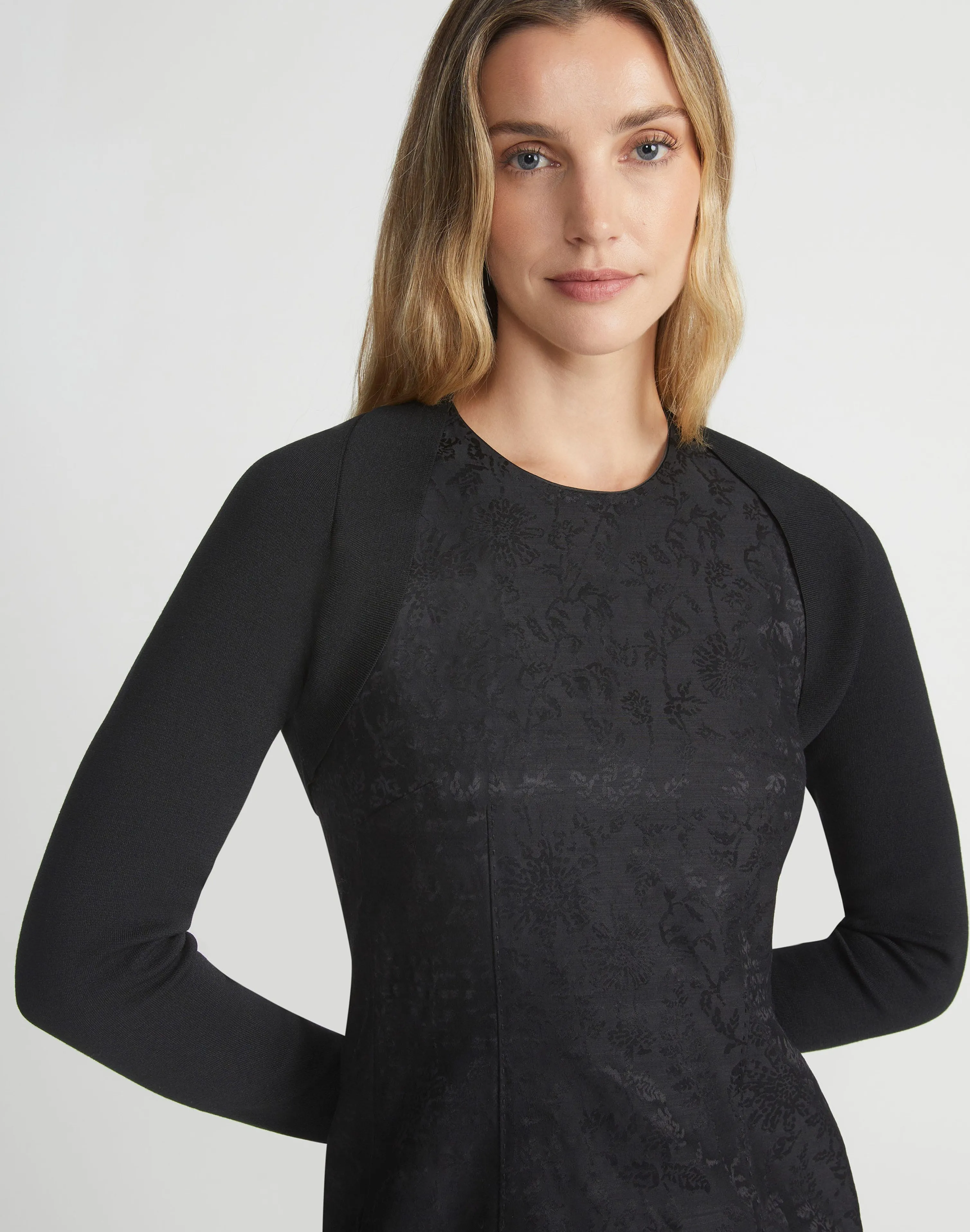 Finespun Voile Ponti Stitch Shrug