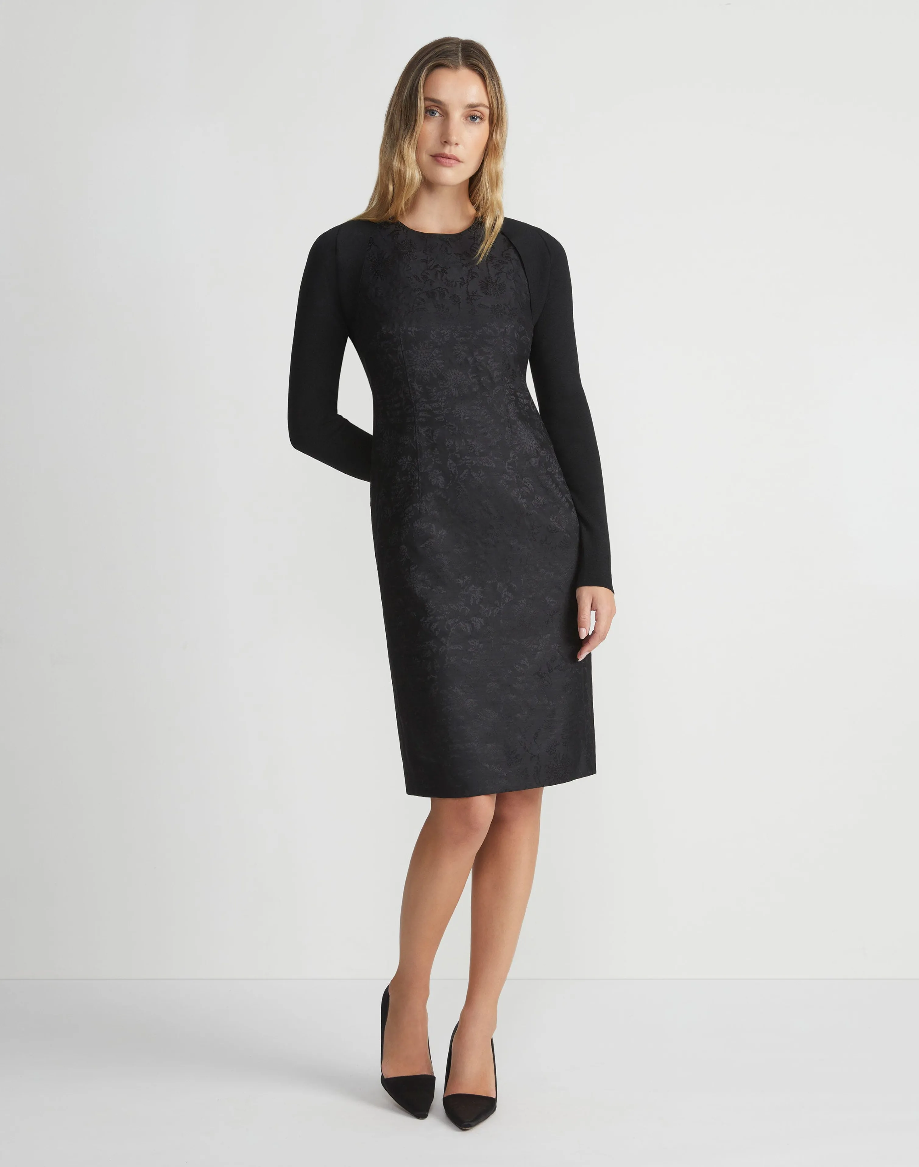 Finespun Voile Ponti Stitch Shrug