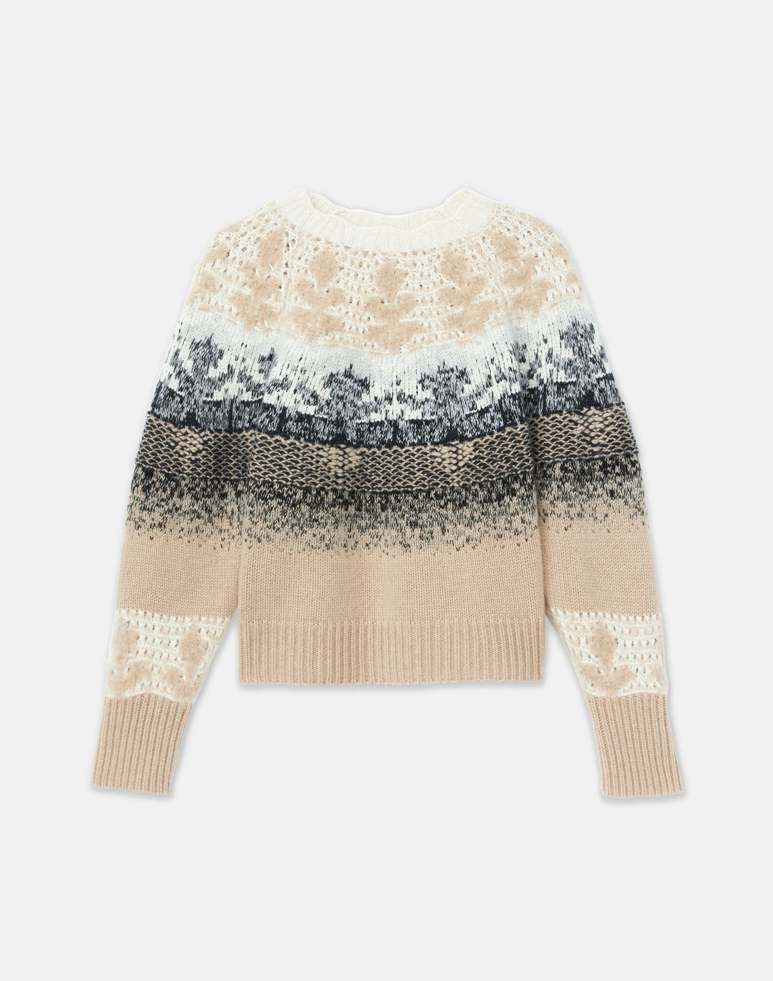 Fair Isle Jacquard Cashmere-Silk Sweater