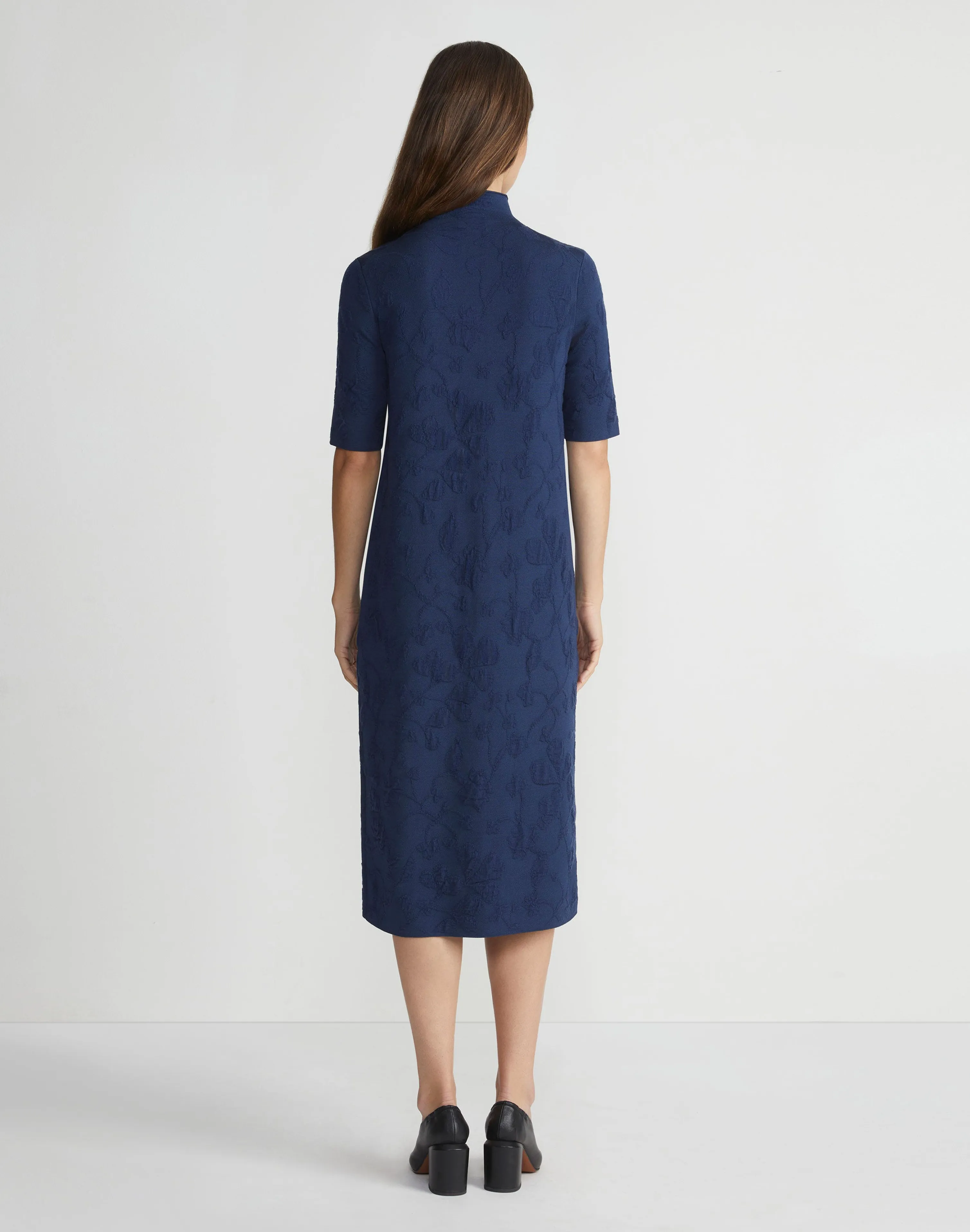 Flora Jacquard Responsible Fine Gauge Merino-Viscose Sweater Dress