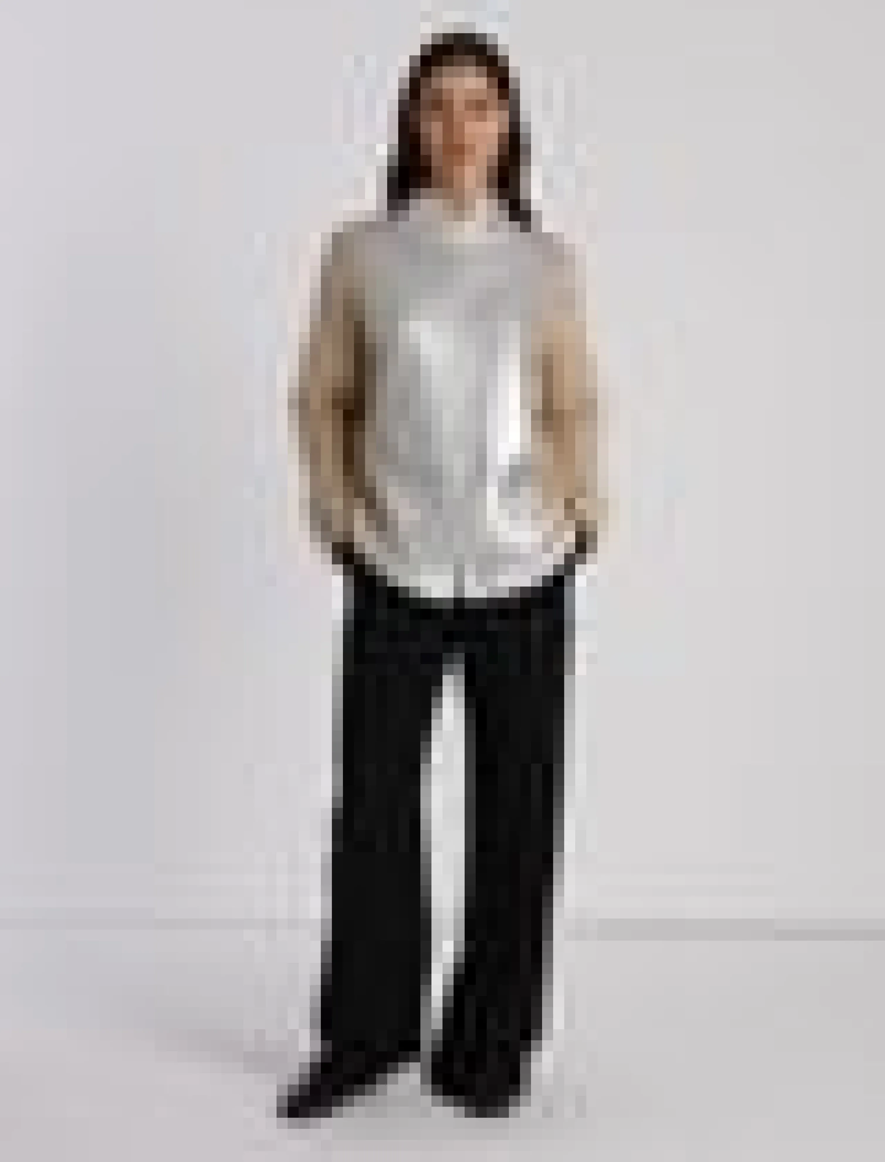 Metallic Foil Print Cashmere Crewneck Sweater