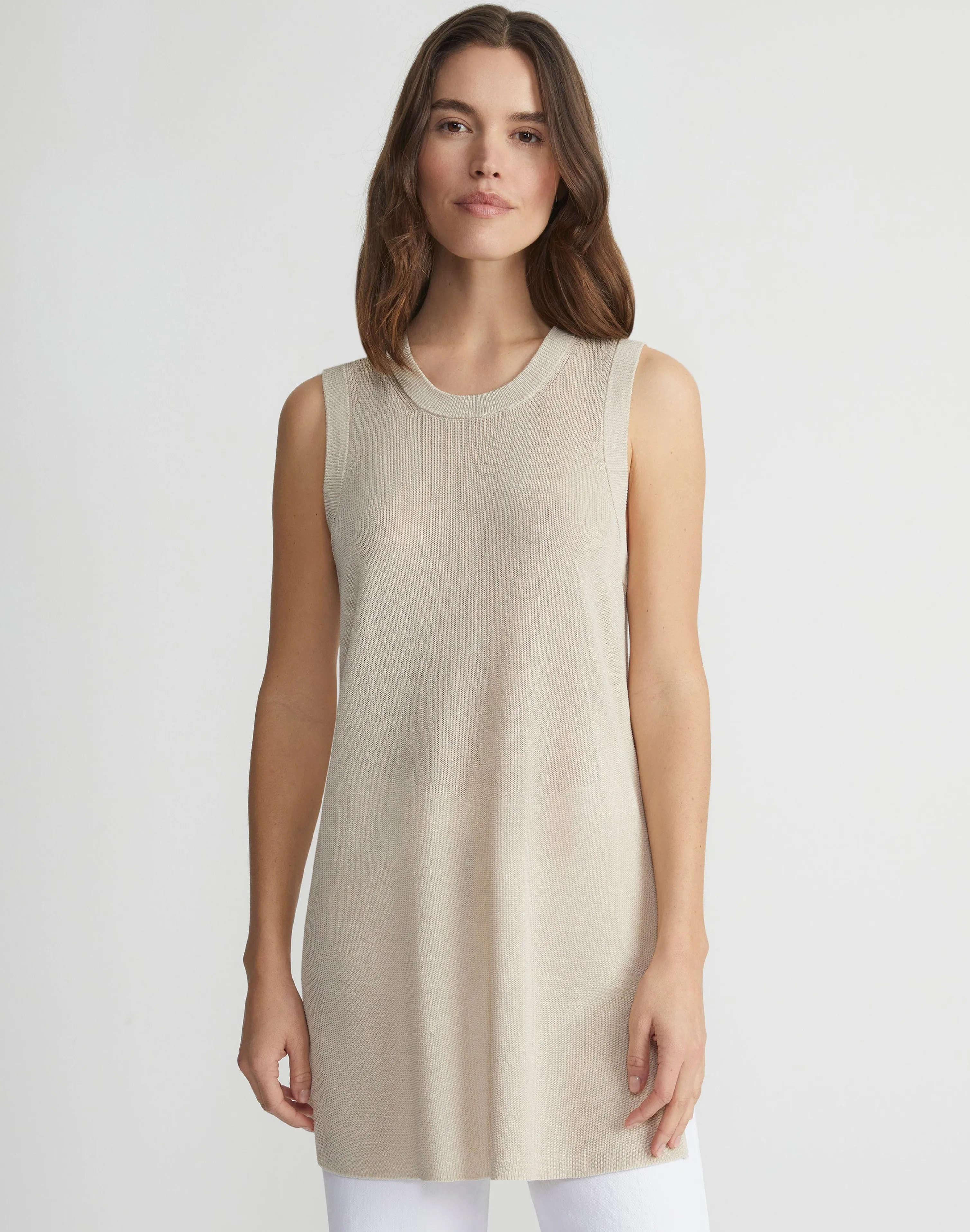 Mercerized Cotton Ribbed Tunic
