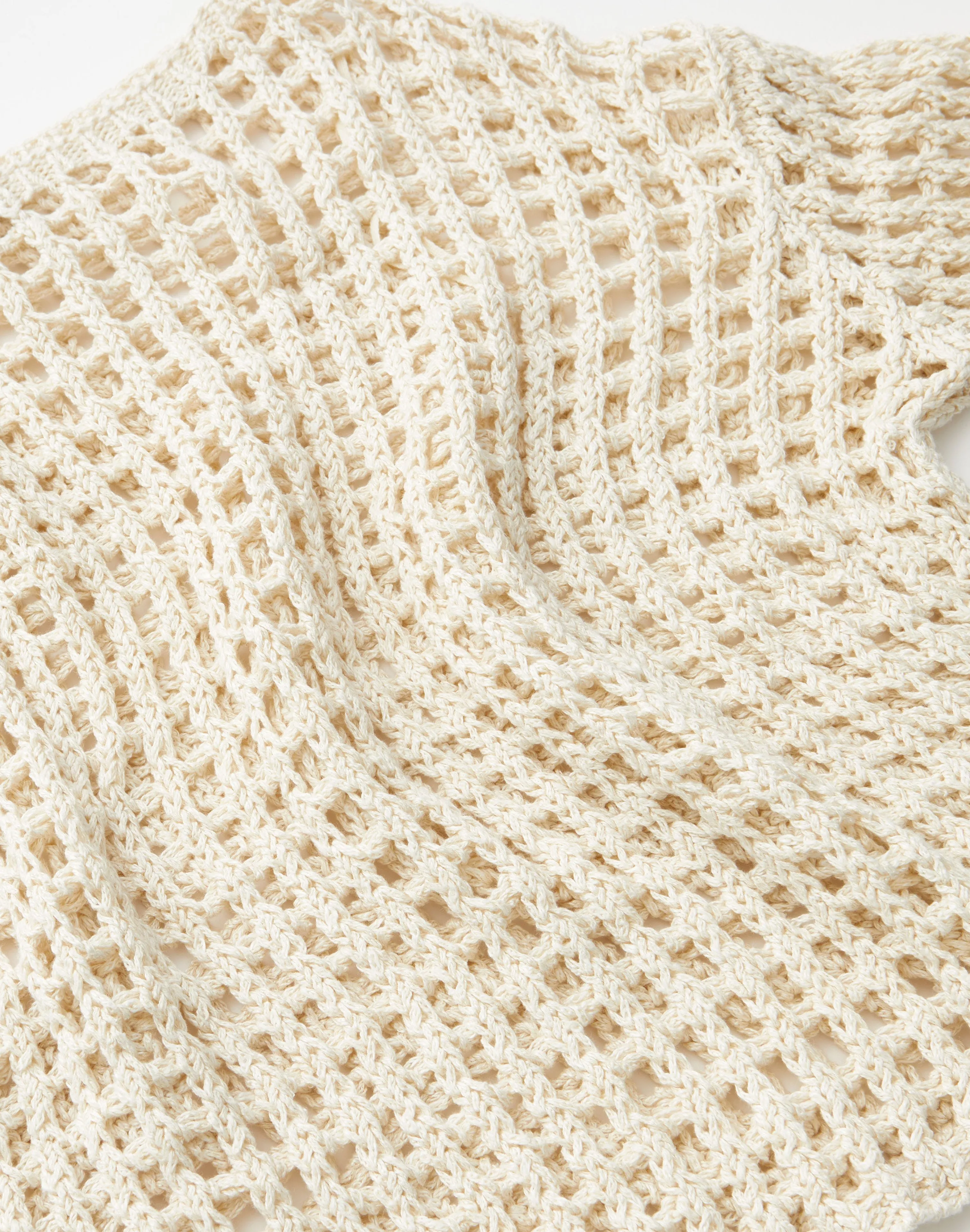 Sustainable Linen-Silk Chainette Net Stitch Sweater