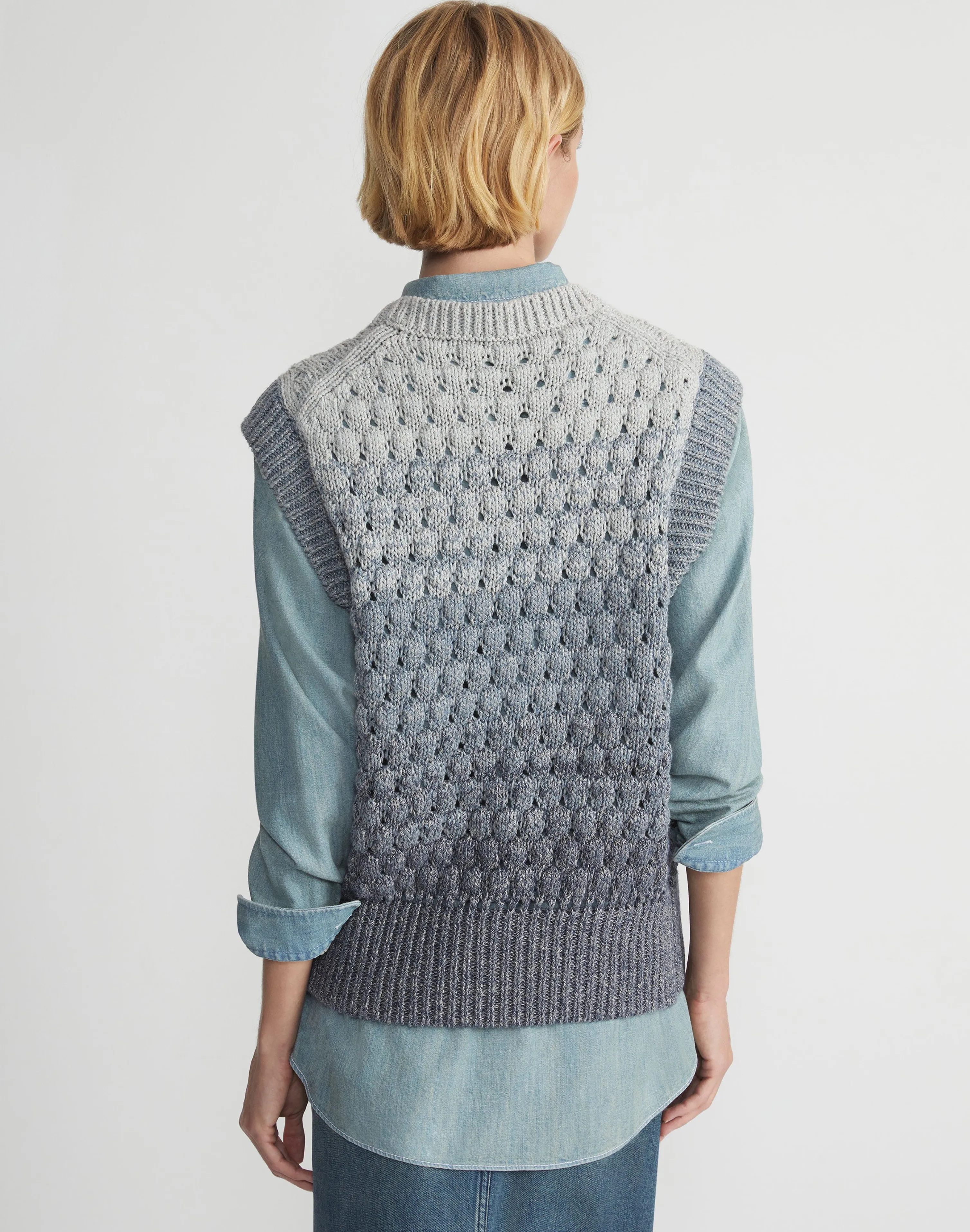 Denim Yarn Sweater Vest