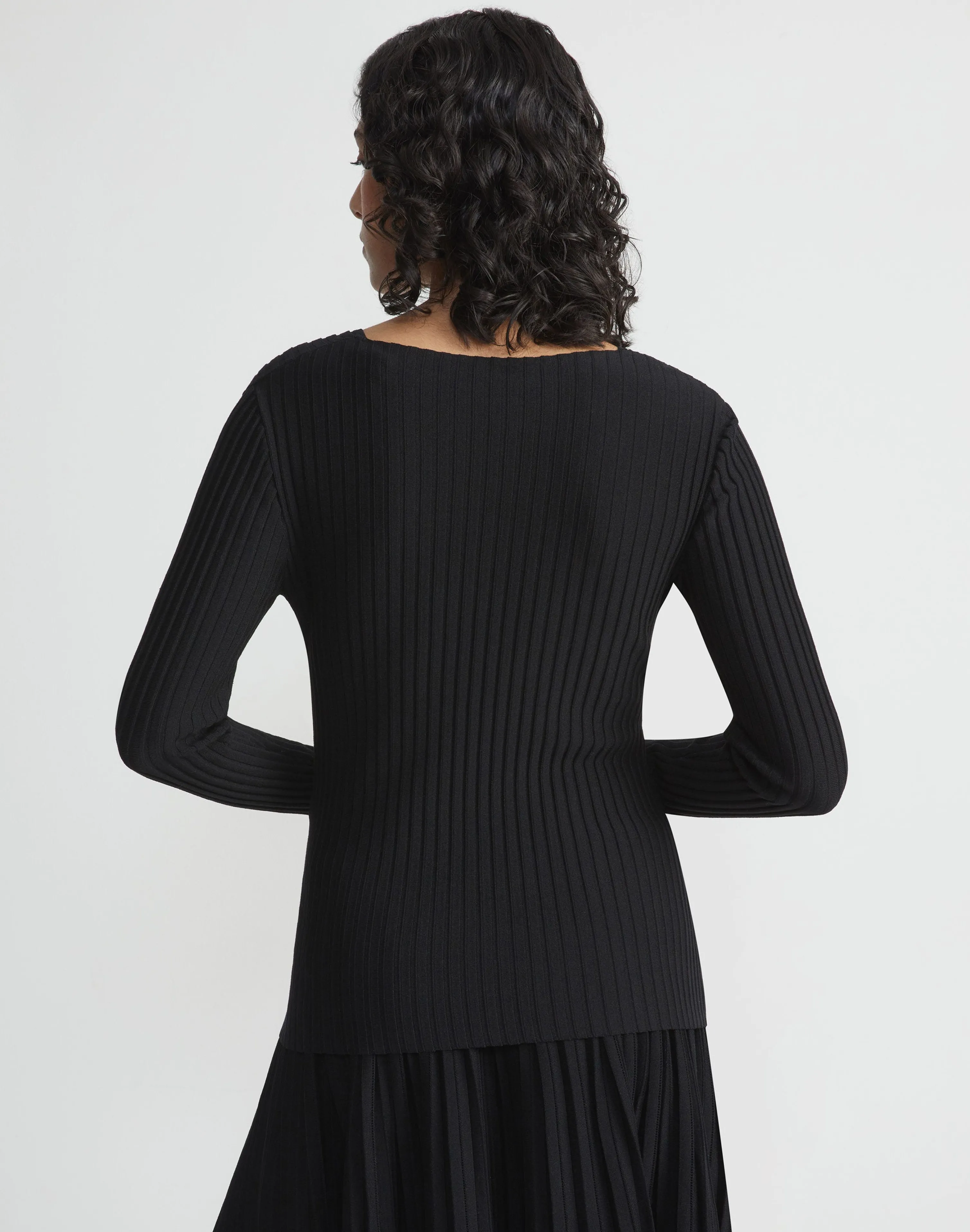 Finespun Voile Pleat Stitch Crossover Sweater