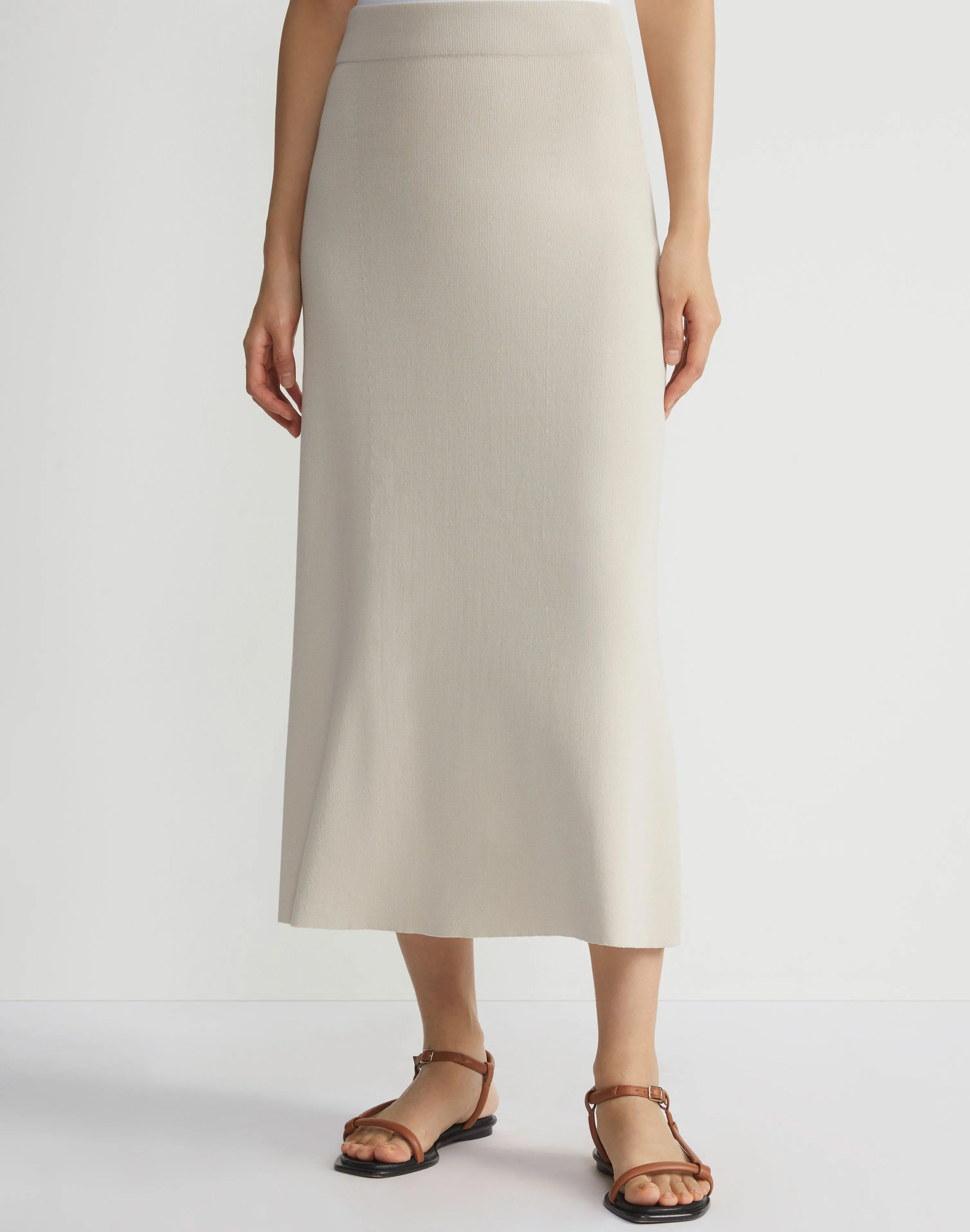 Mercerized Cotton Ribbed Skirt