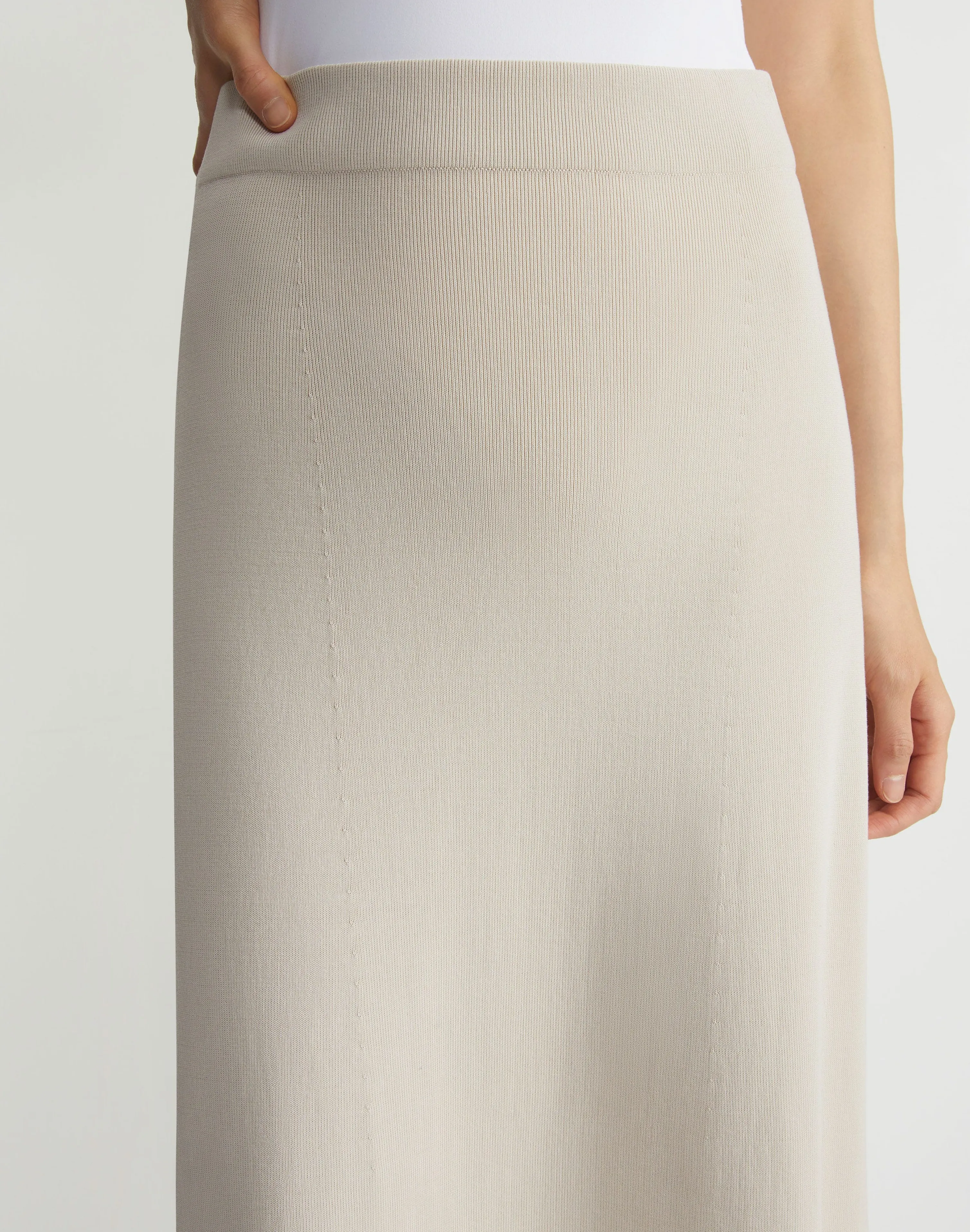 Mercerized Cotton Ribbed Skirt